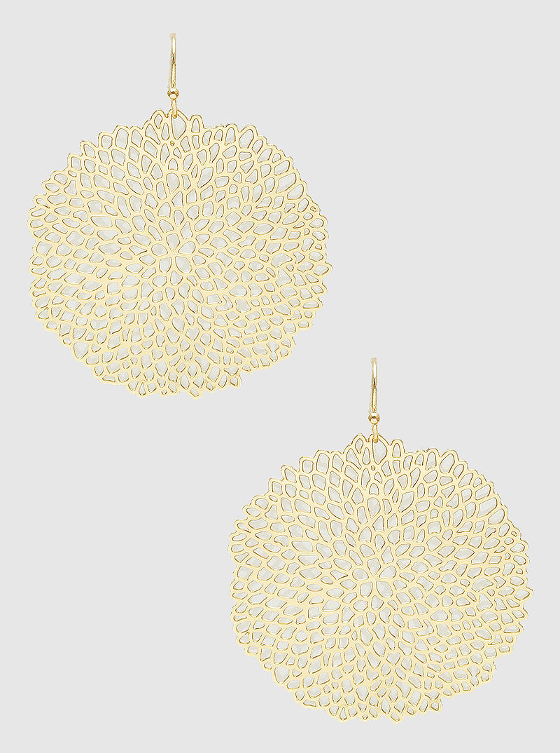 Metal Filigree Coral Reef Dangle Drop Earrings