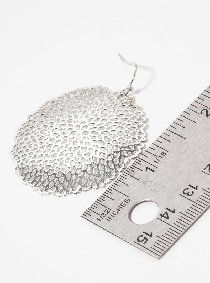 Metal Filigree Coral Reef Dangle Drop Earrings