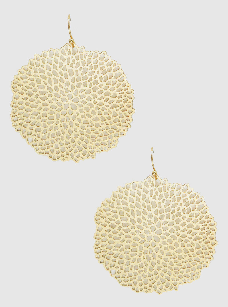 Metal Filigree Coral Reef Dangle Drop Earrings