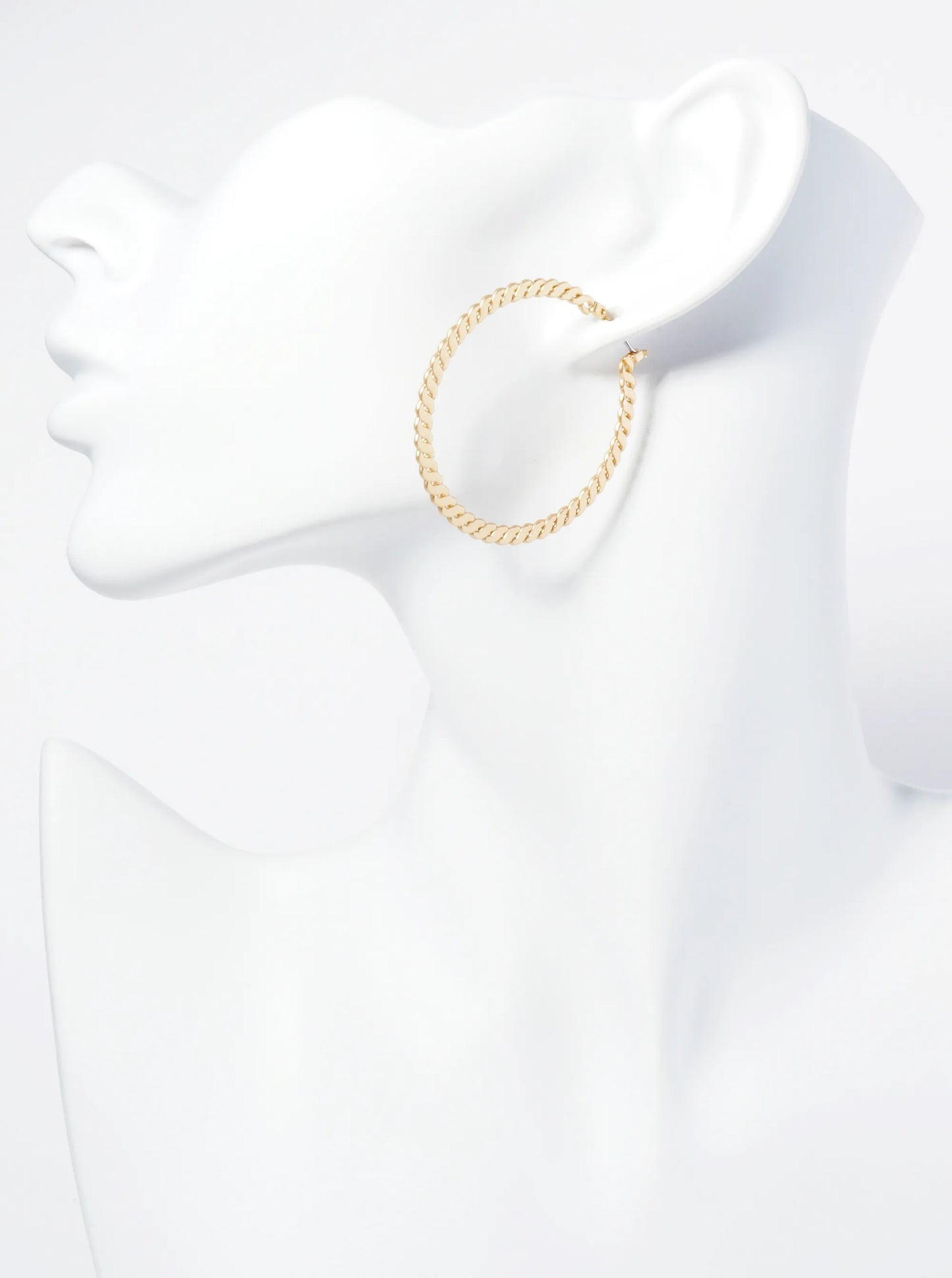 Metal Flat Chain 40mm Hoop Earrings