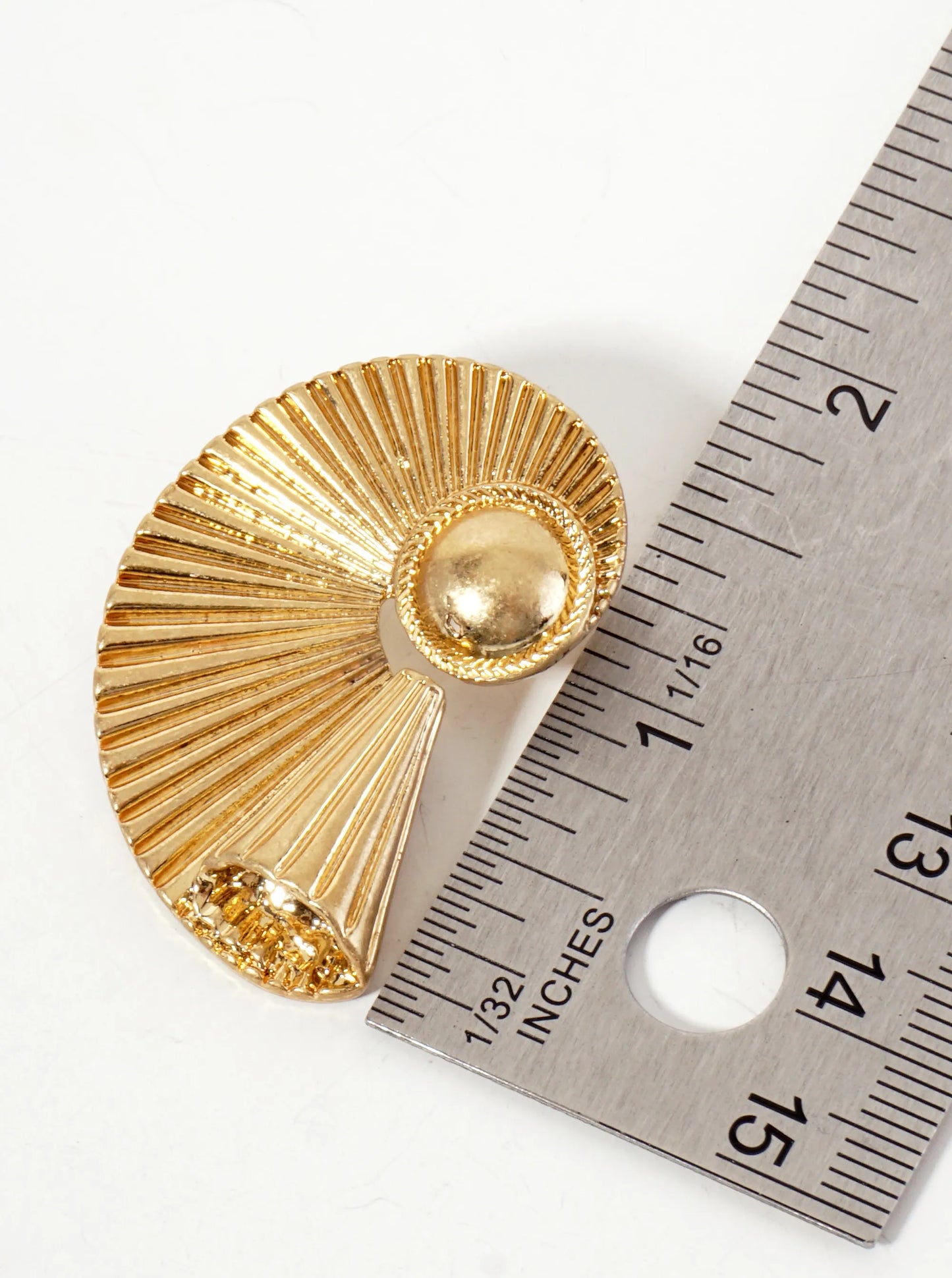 Metal Fossil-Shaped Artistic Statement Earrings With-Titanium-Post
