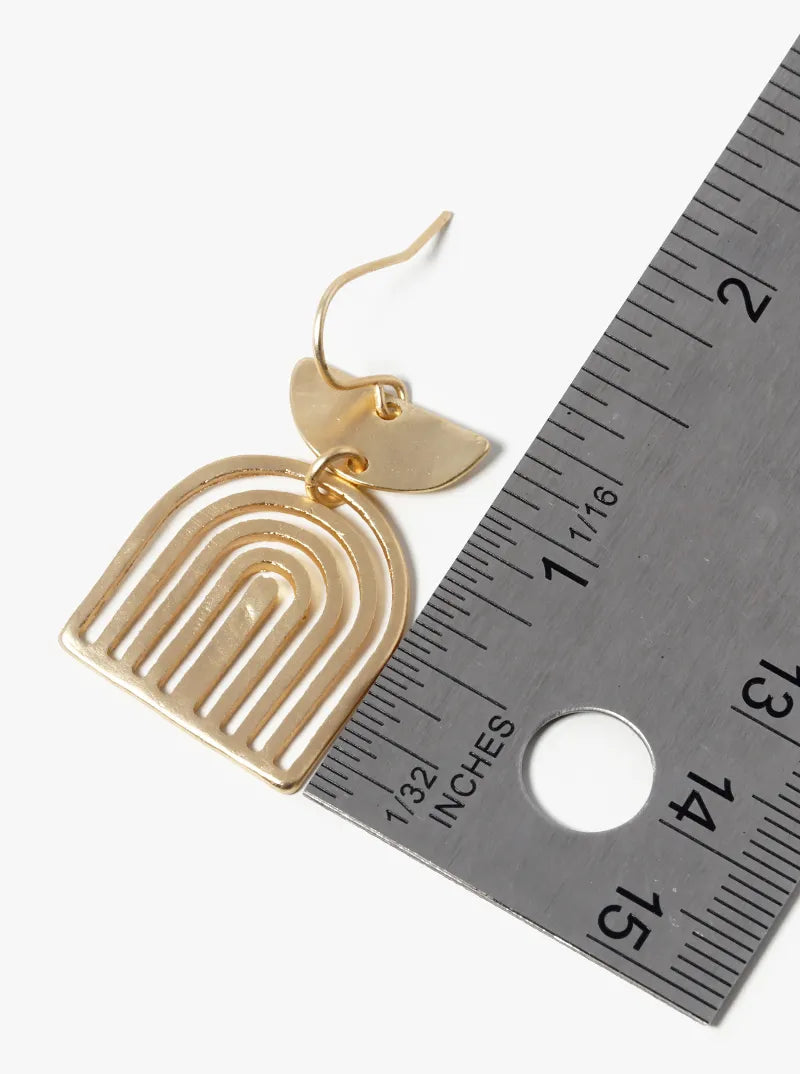Metal Geometric Shape Dangle Drop Earrings