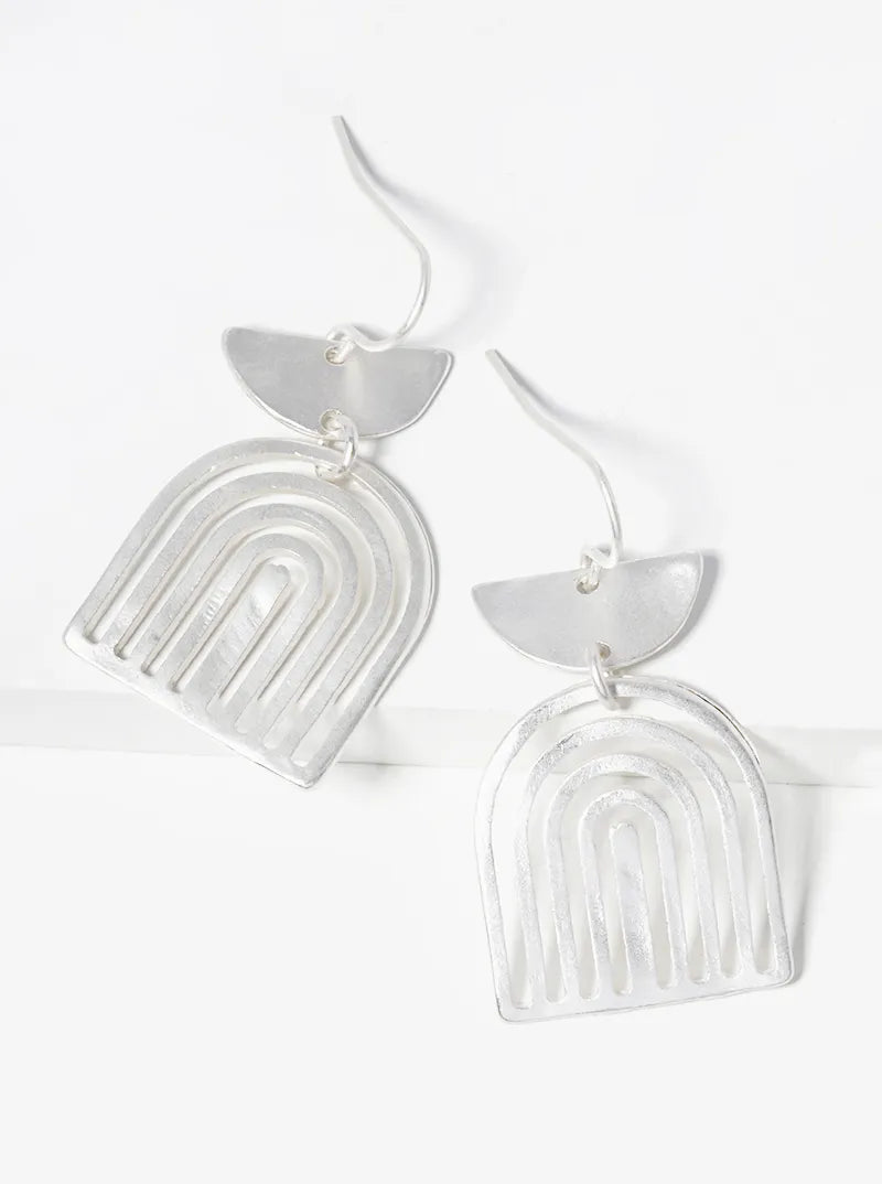 Metal Geometric Shape Dangle Drop Earrings