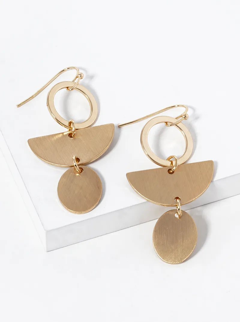 Metal Geometric Shape Dangle Drop Earrings