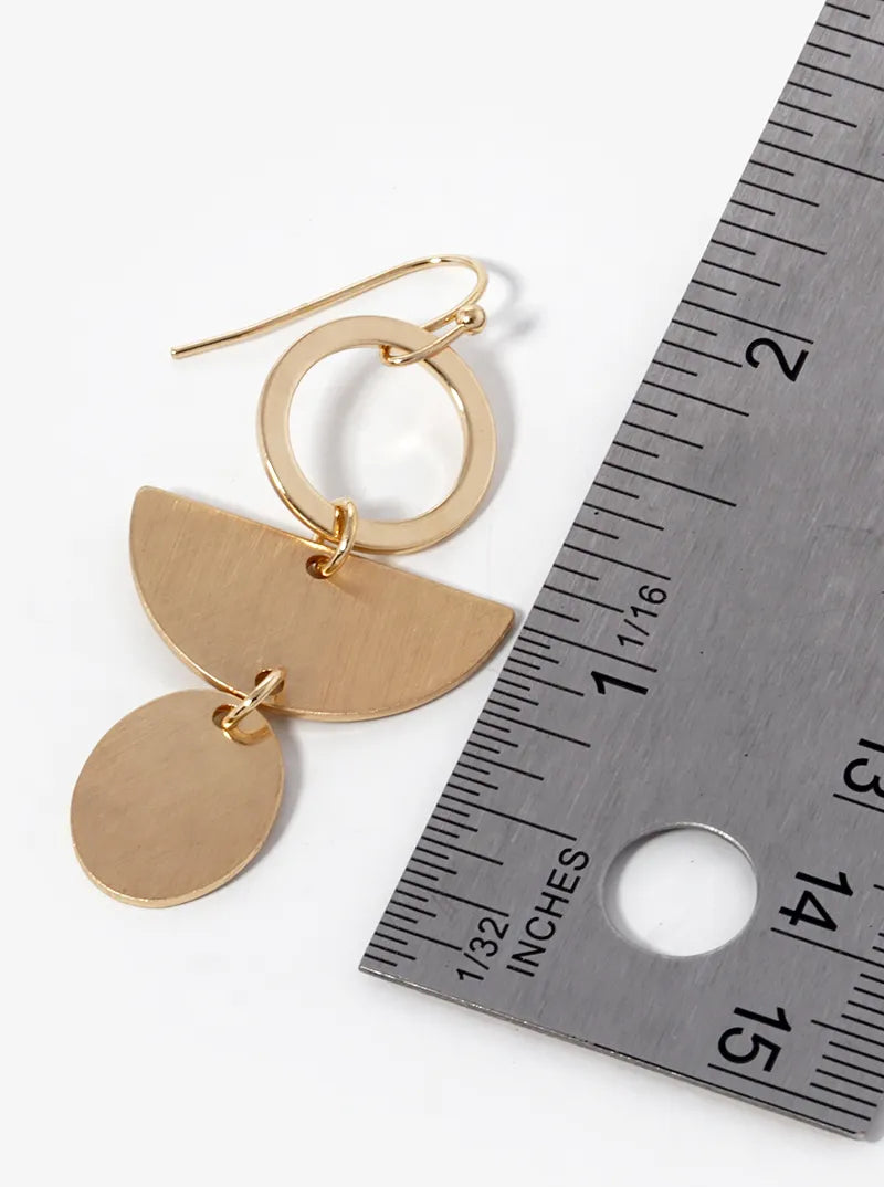 Metal Geometric Shape Dangle Drop Earrings