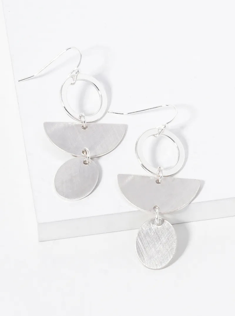 Metal Geometric Shape Dangle Drop Earrings