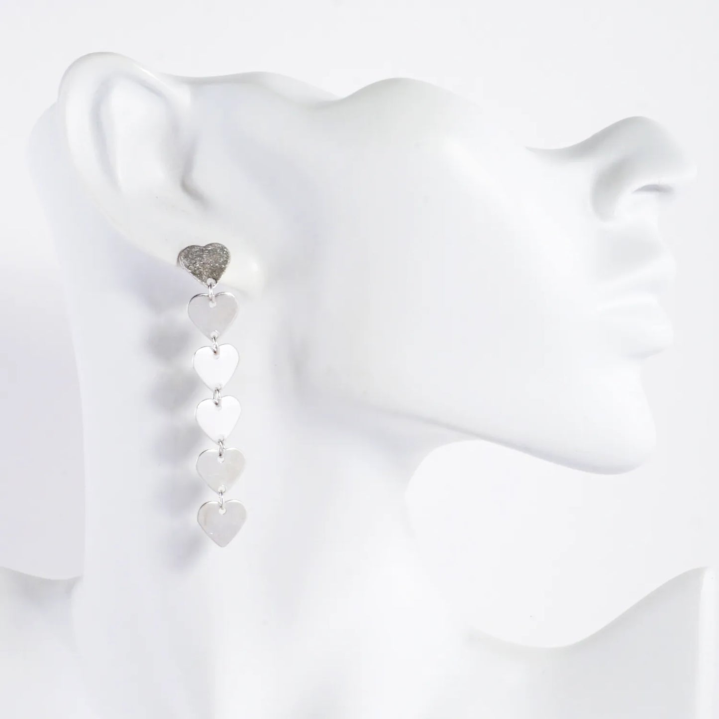 Metal Heart Link Drop Dangle Earrings