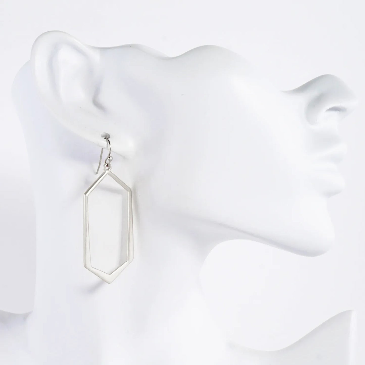 Metal Hexagon Drop Geometric Dangle Earrings