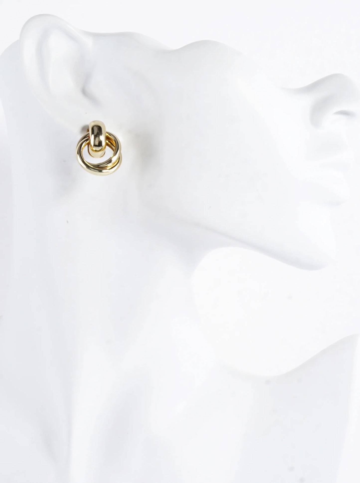 Metal Interlocking Ring Door Knocker Post Earrings