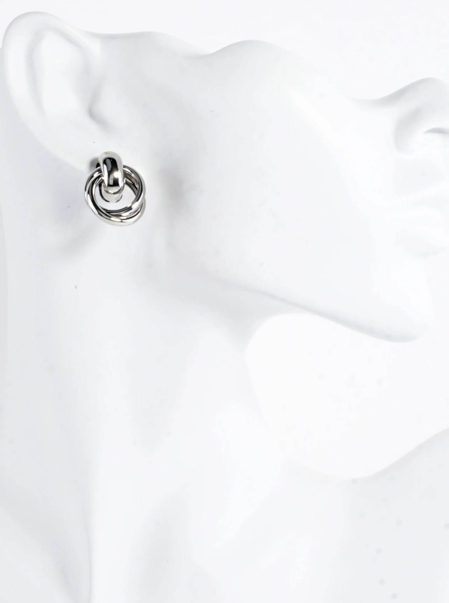 Metal Interlocking Ring Door Knocker Post Earrings