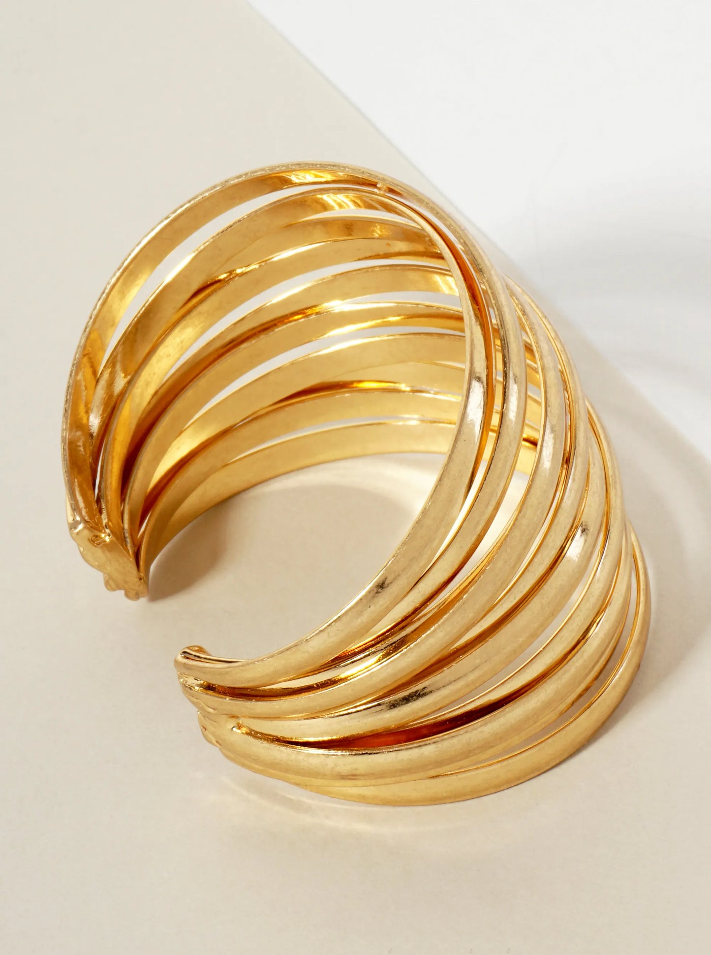 Metal Intertwined Open Cuff Bangle Bracelet