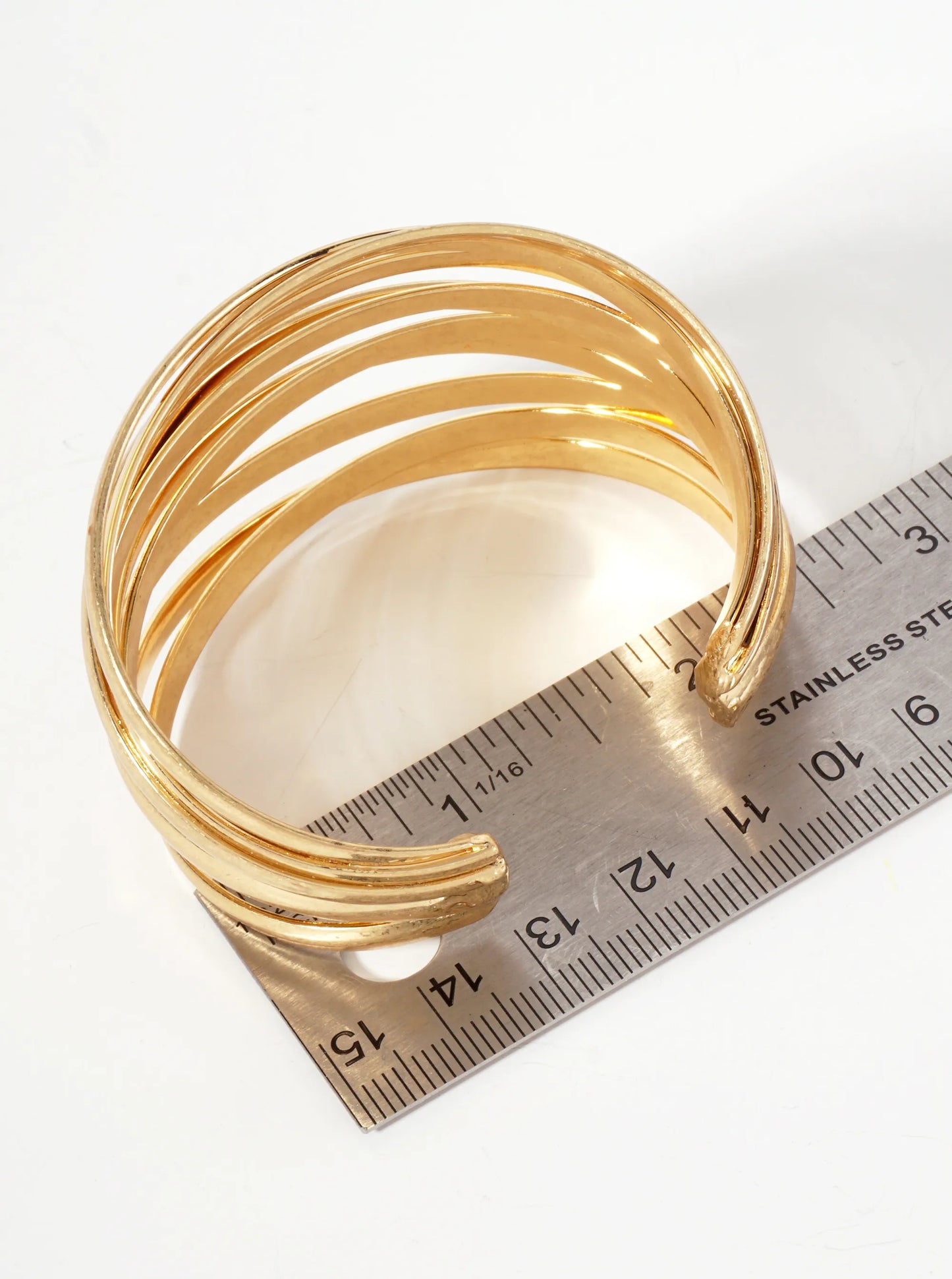 Metal Intertwined Open Cuff Bangle Bracelet