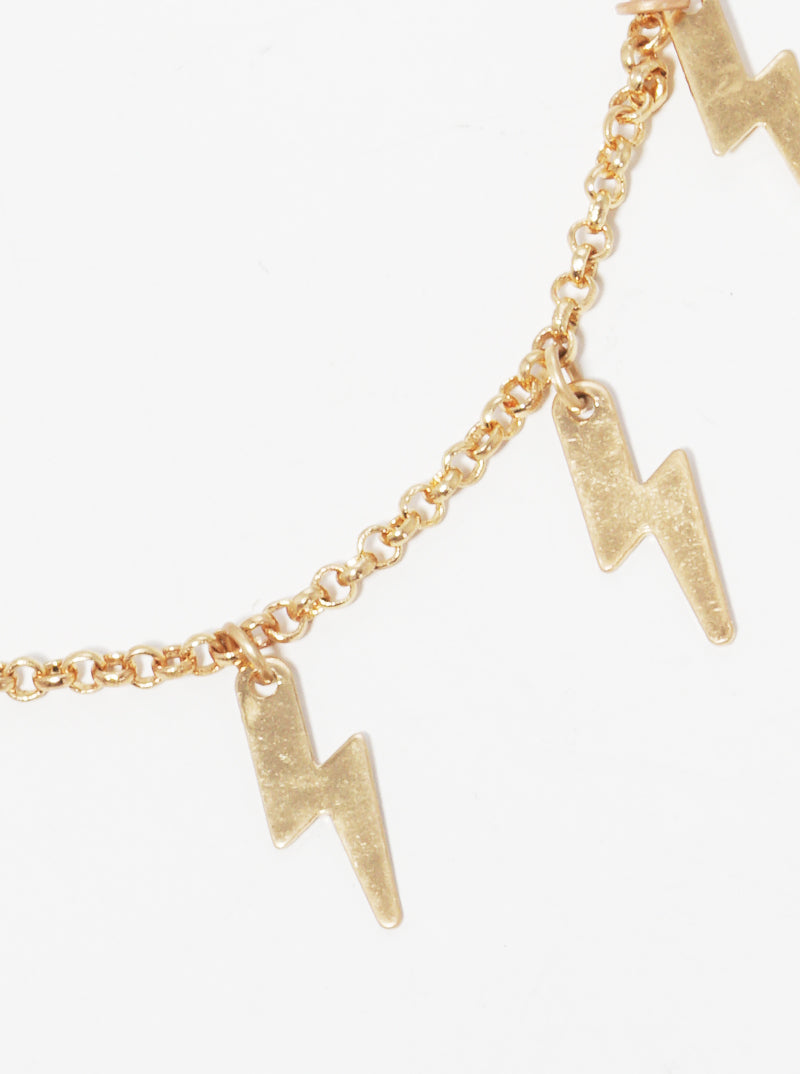 Metal Lightning Thunderbolt 14 Inch Choker Necklace