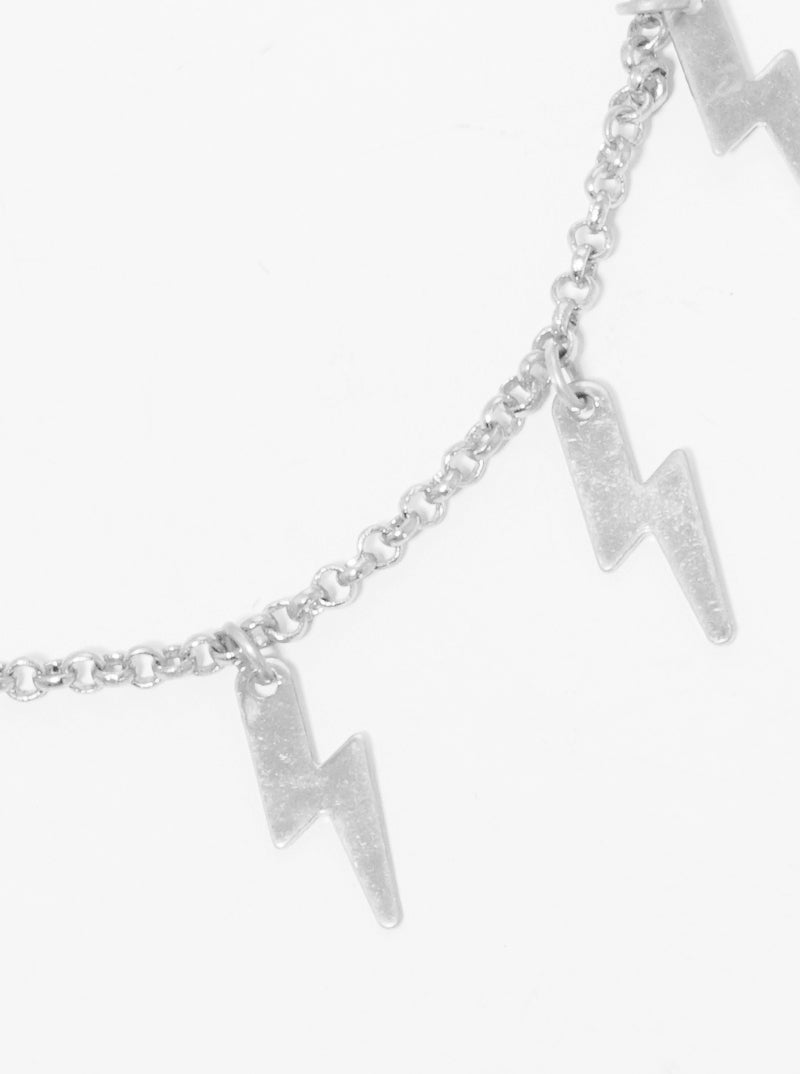 Metal Lightning Thunderbolt 14 Inch Choker Necklace
