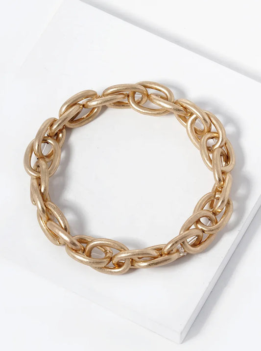 Metal Link Chain Stretch Bracelet