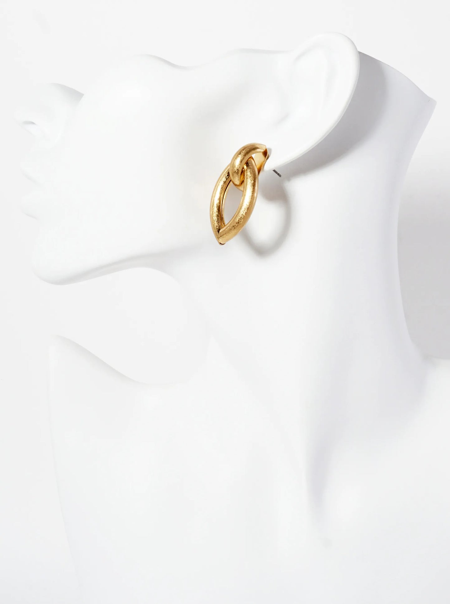 Metal Marquise-Shaped Doorknocker Post Earrings With-Titanium-Post