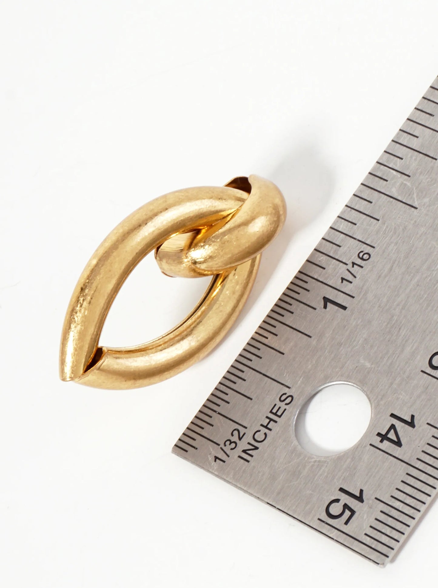 Metal Marquise-Shaped Doorknocker Post Earrings With-Titanium-Post