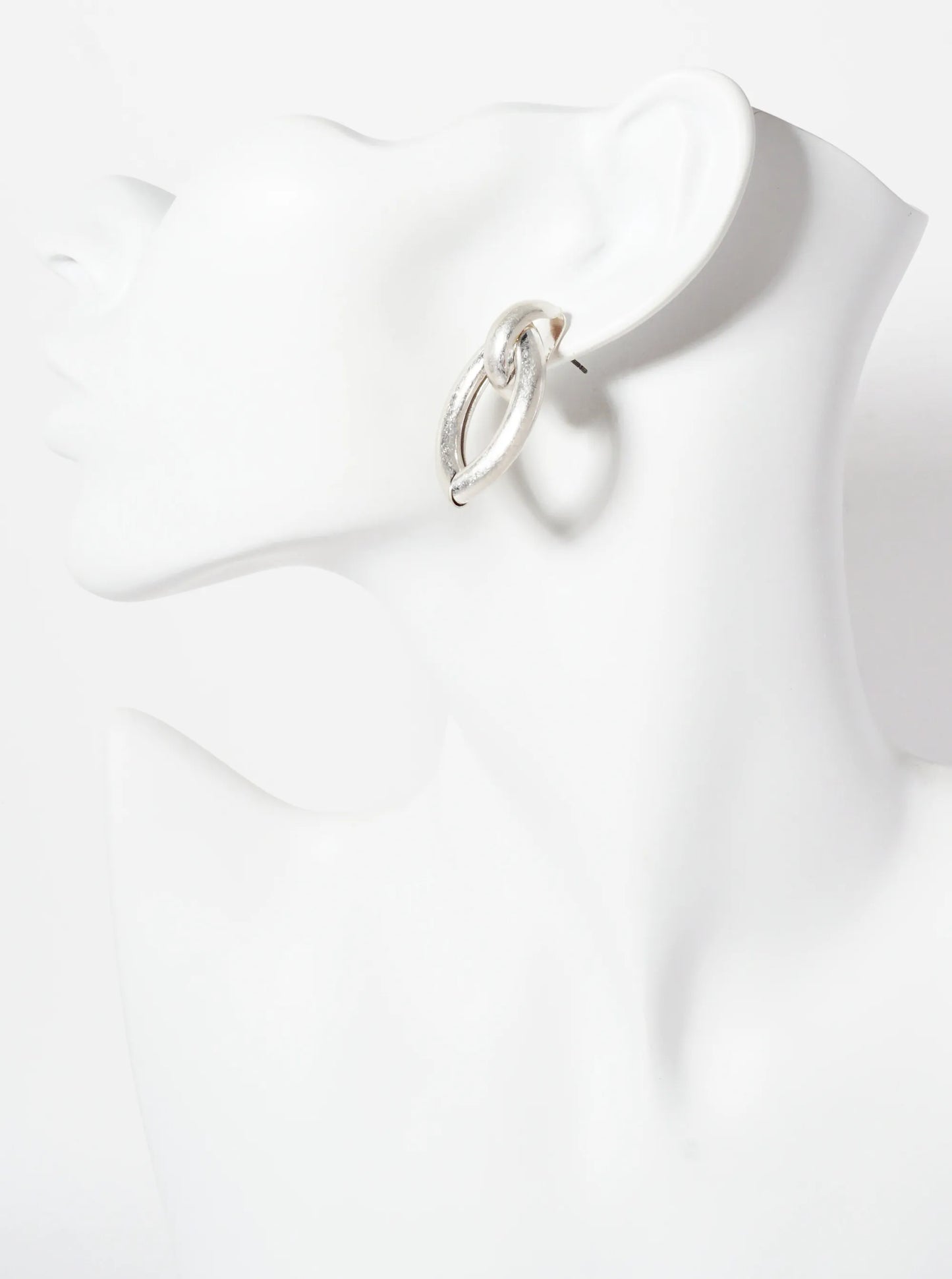 Metal Marquise-Shaped Doorknocker Post Earrings With-Titanium-Post