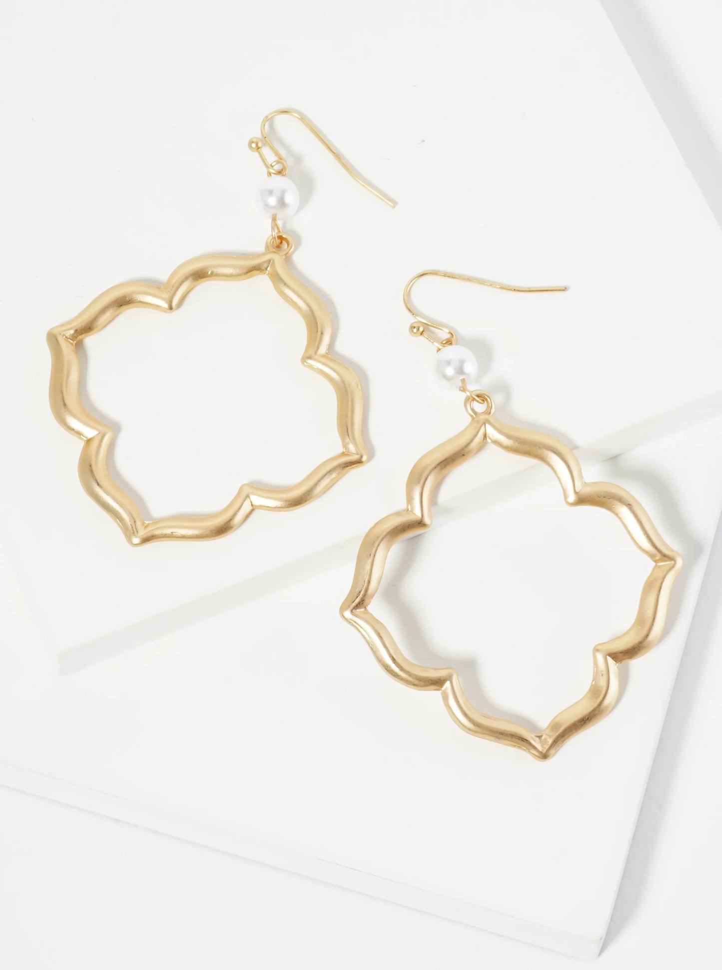 Metal Moroccan Shape Drop Dangle Earrings