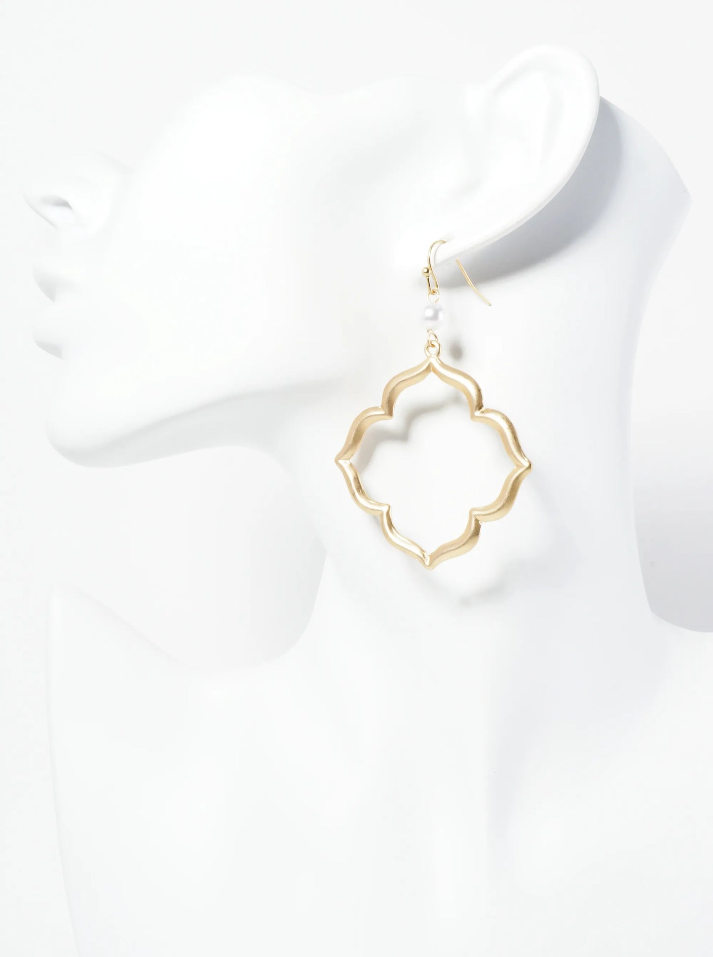 Metal Moroccan Shape Drop Dangle Earrings