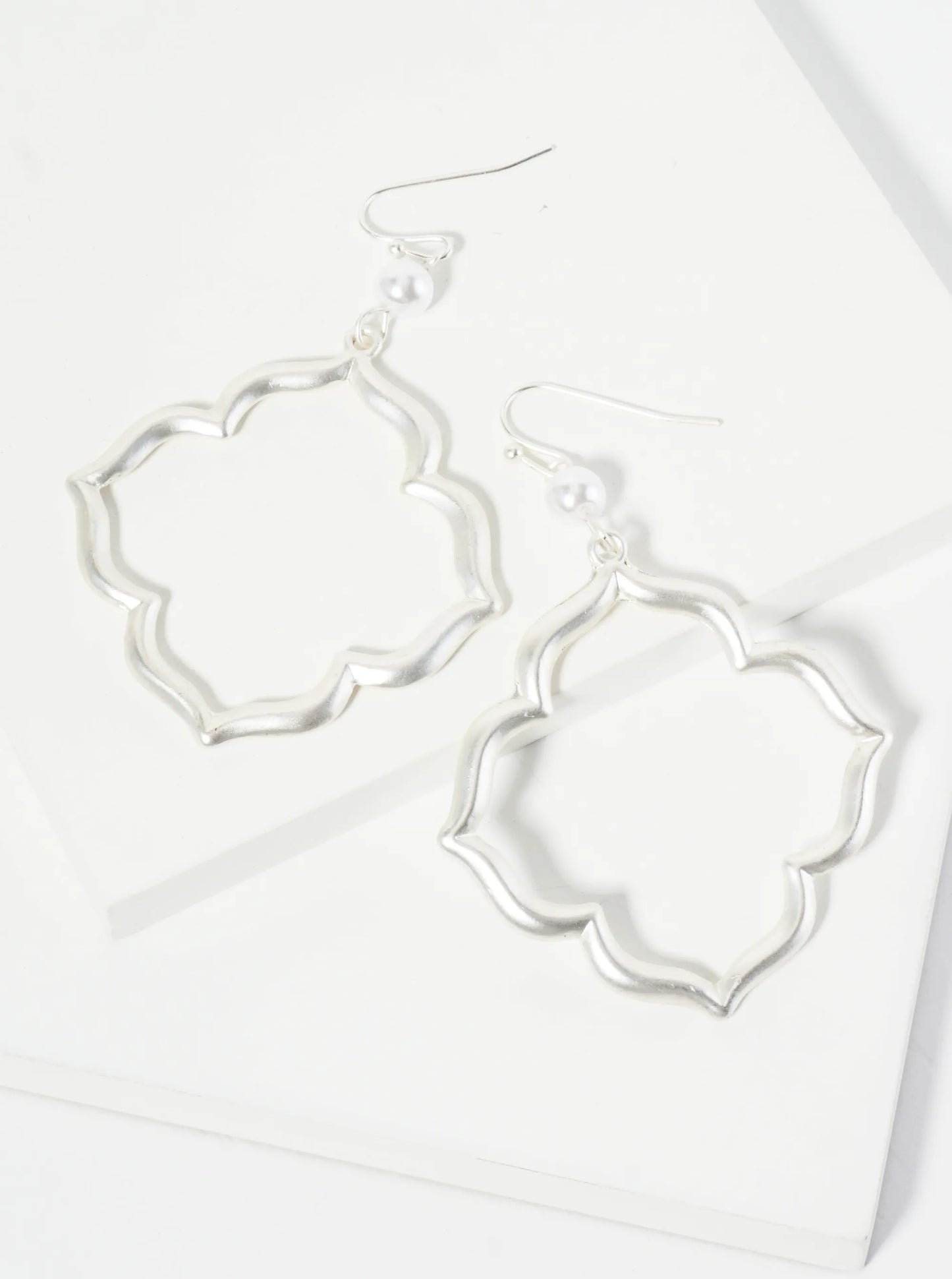 Metal Moroccan Shape Drop Dangle Earrings