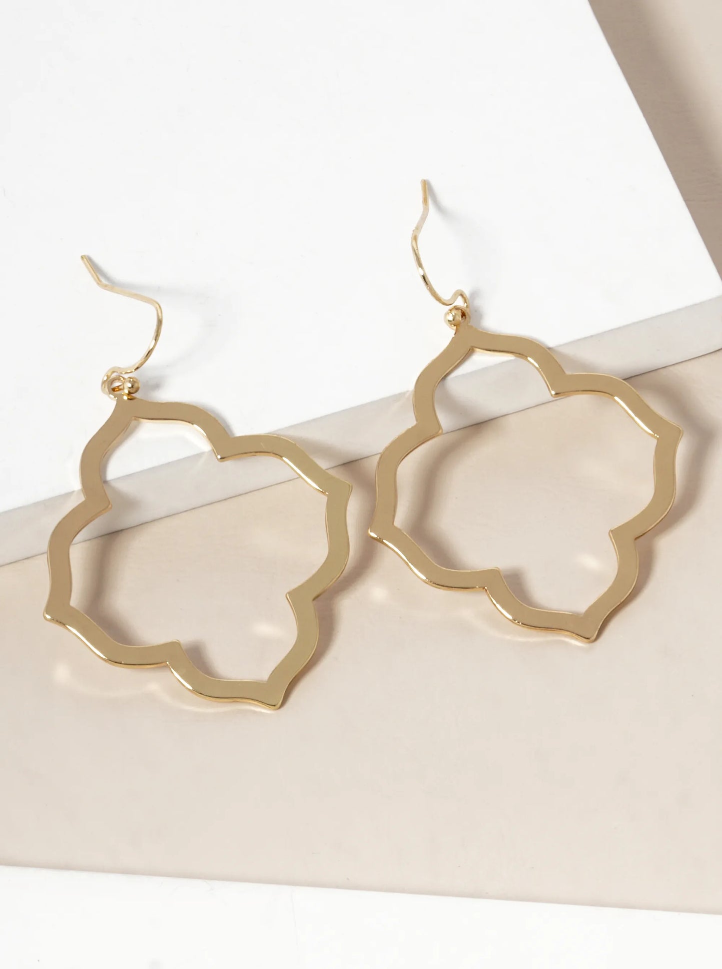 Metal Moroccan Shape Stencil Dangle Drop Earrings