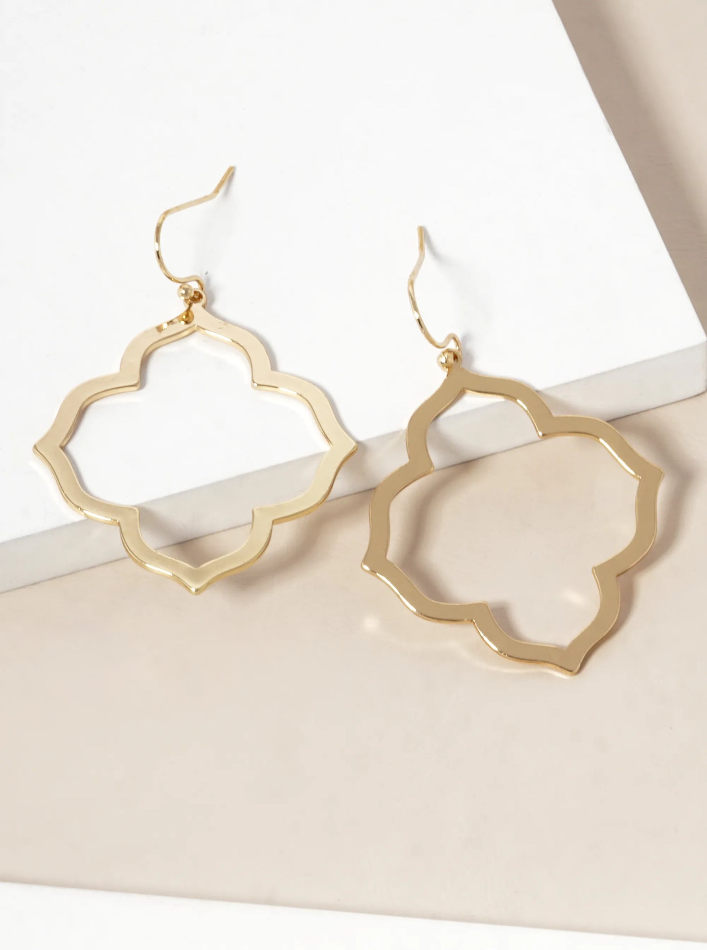 Metal Moroccan Shape Stencil Dangle Drop Earrings