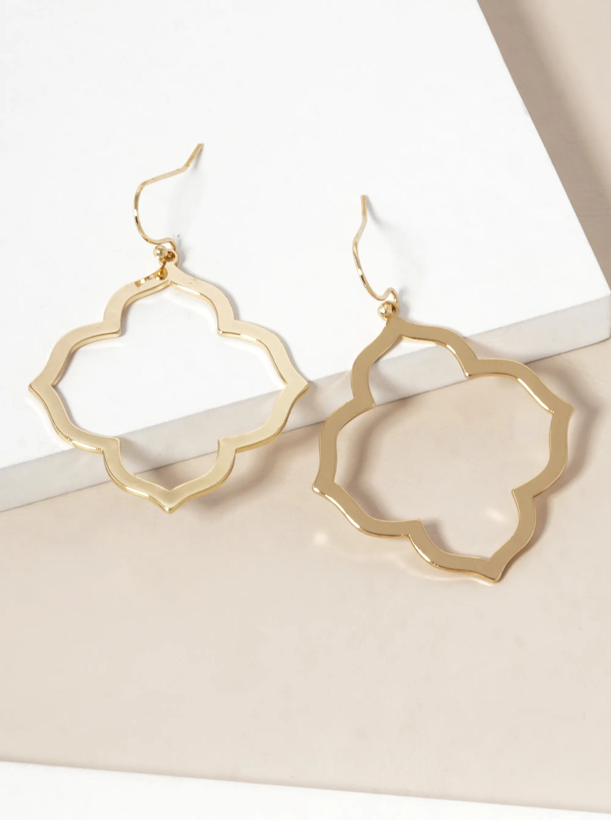 Metal Moroccan Shape Stencil Dangle Drop Earrings