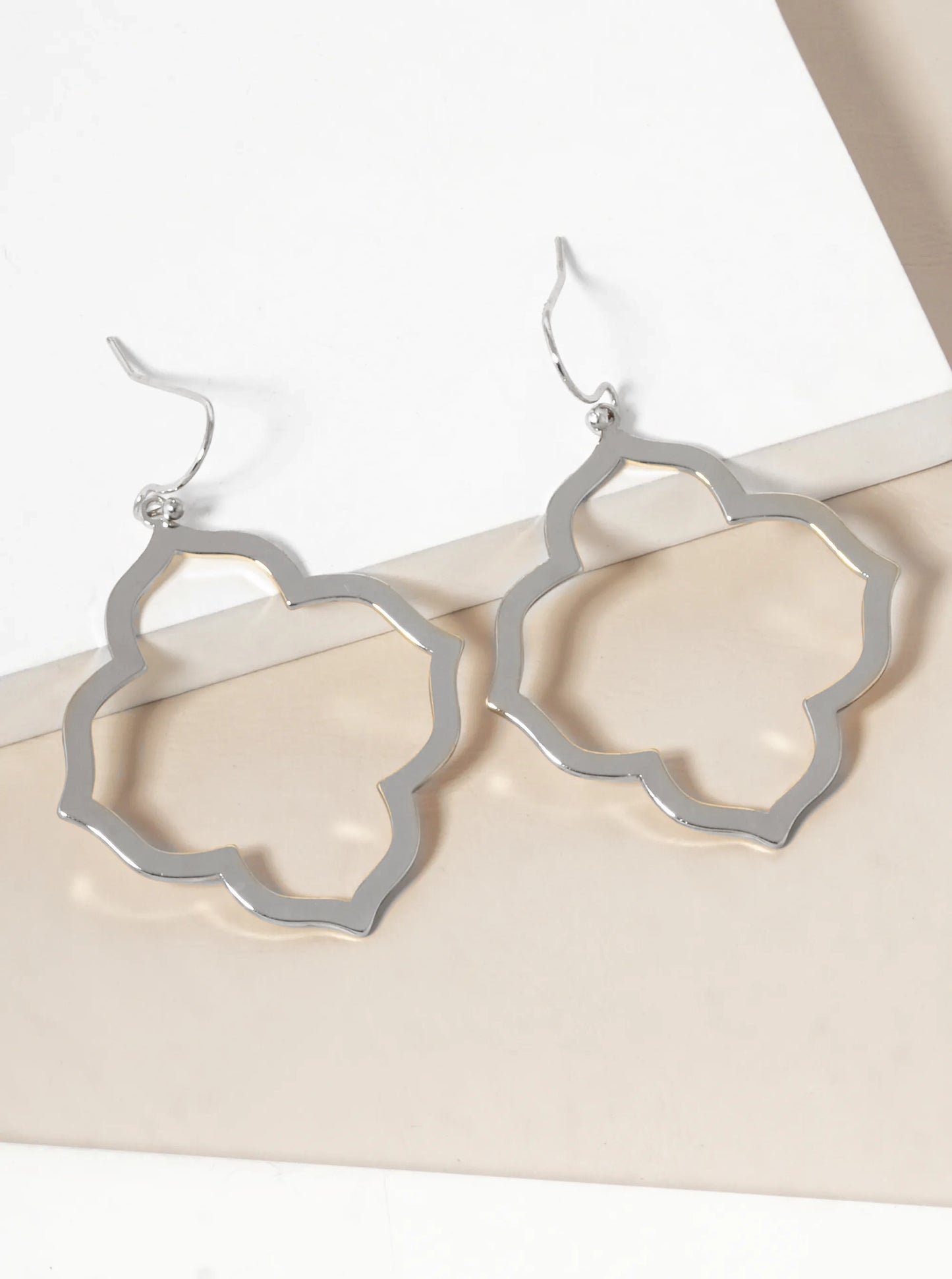 Metal Moroccan Shape Stencil Dangle Drop Earrings