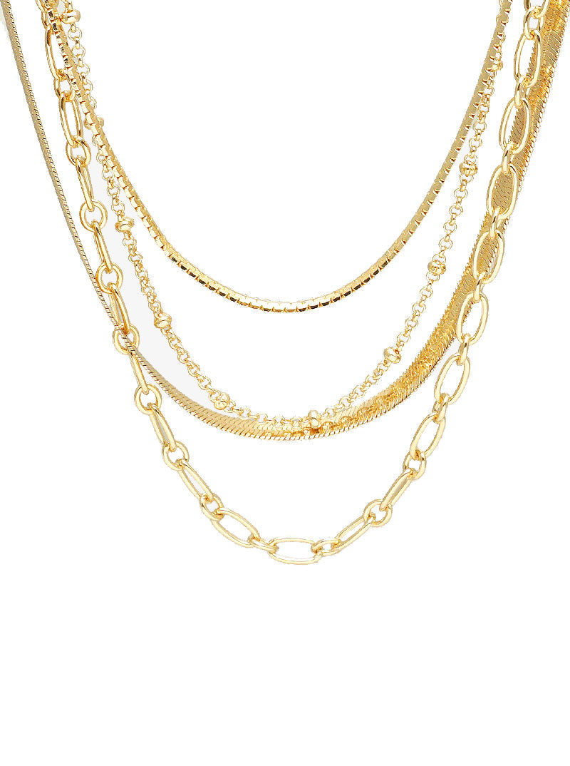 Metal Multi-Chain Layered Necklace