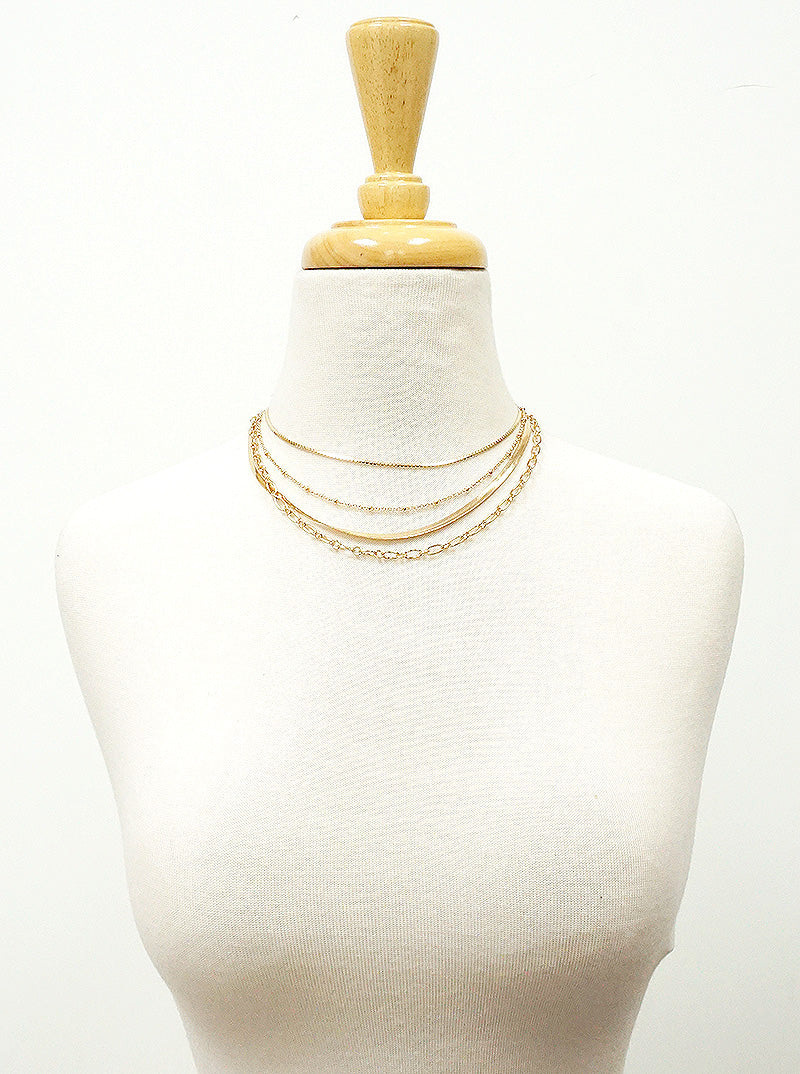 Metal Multi-Chain Layered Necklace