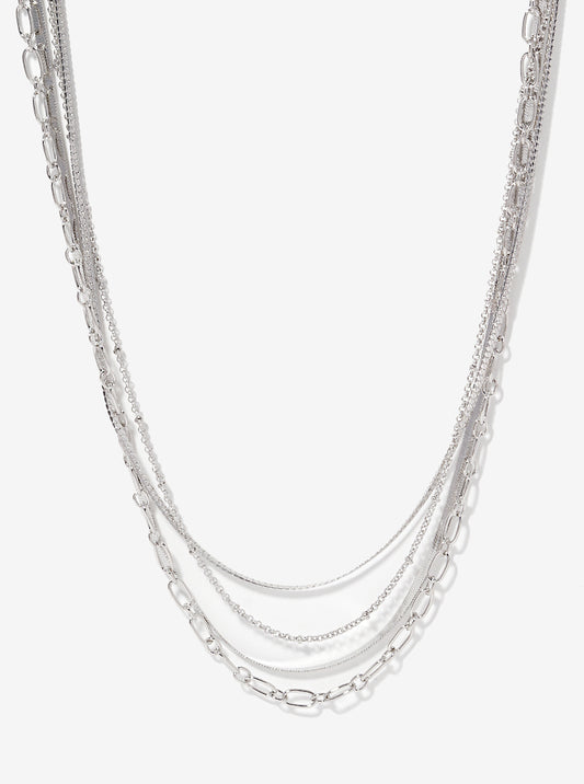 Metal Multi-Chain Layered Necklace