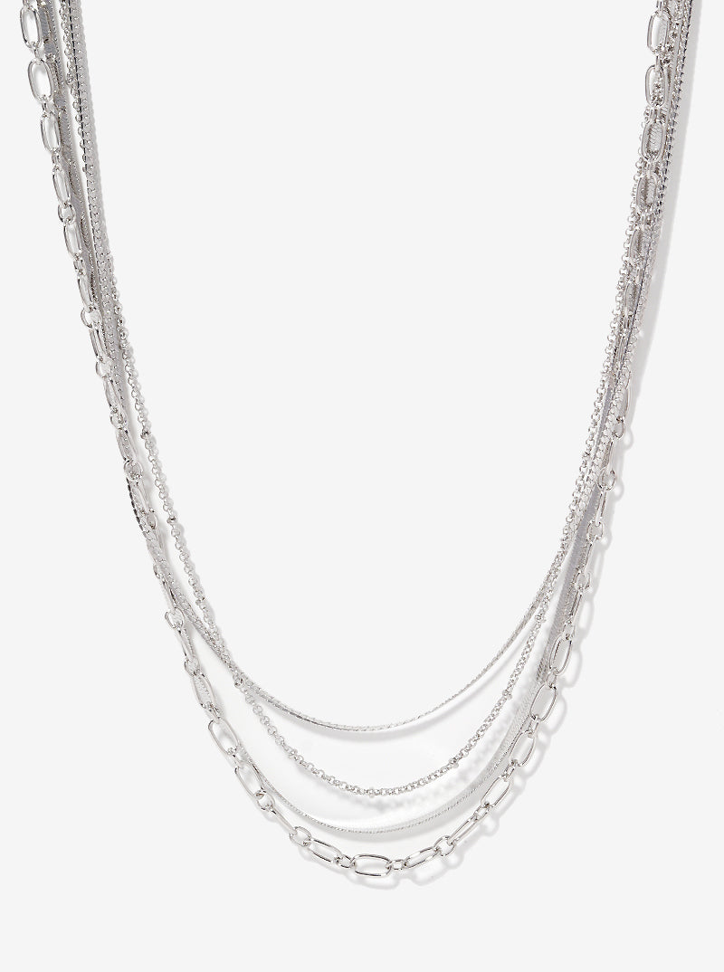 Metal Multi-Chain Layered Necklace