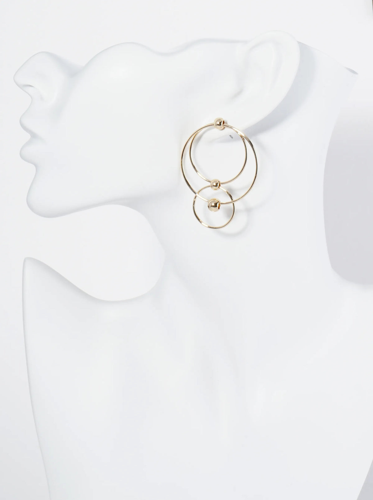 Metal Multi Circle Geometric Dangle Post Earrings