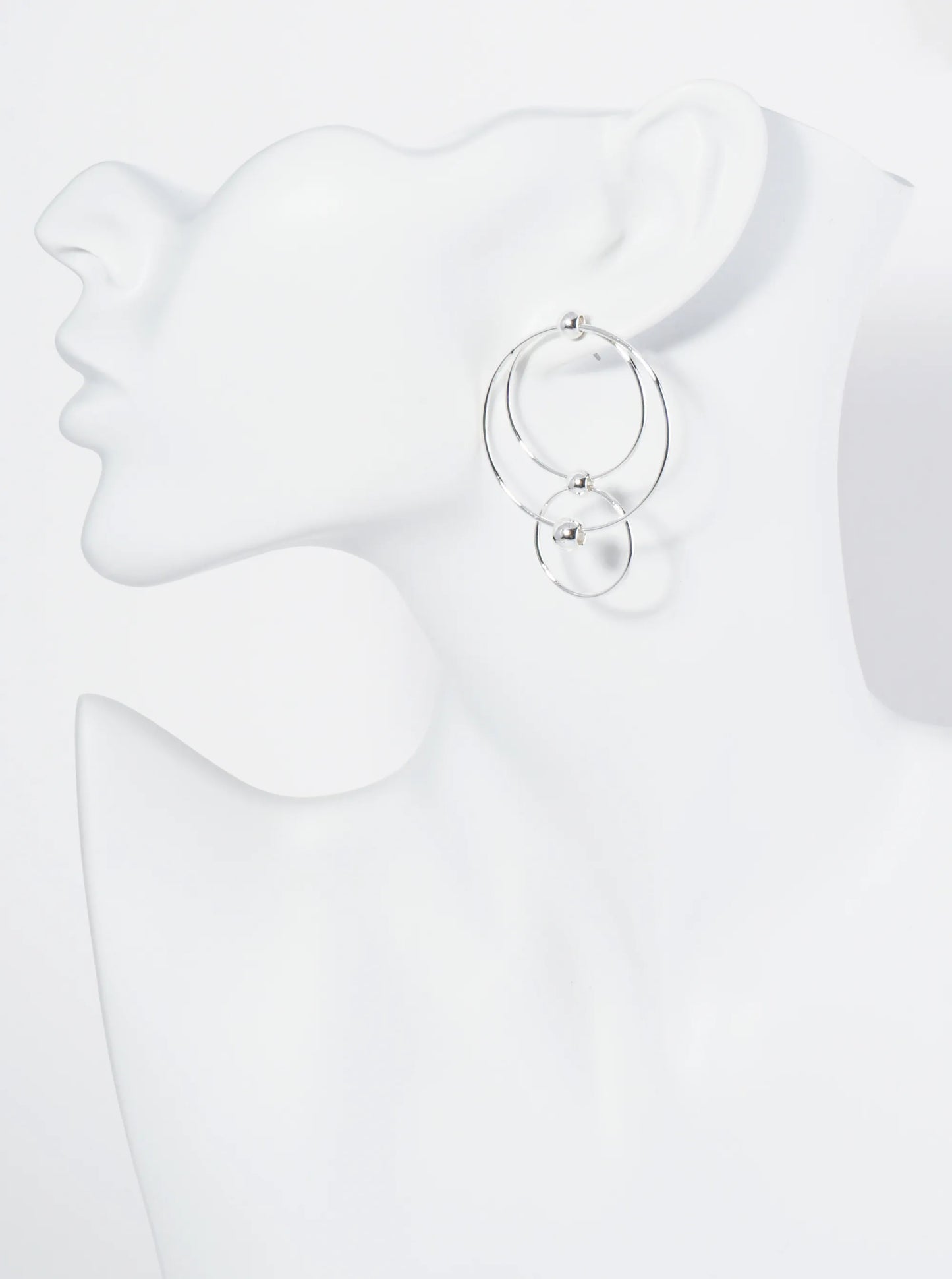 Metal Multi Circle Geometric Dangle Post Earrings