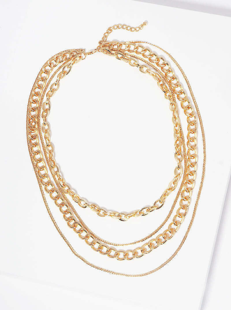 Metal Multi-Layered Chain Necklace