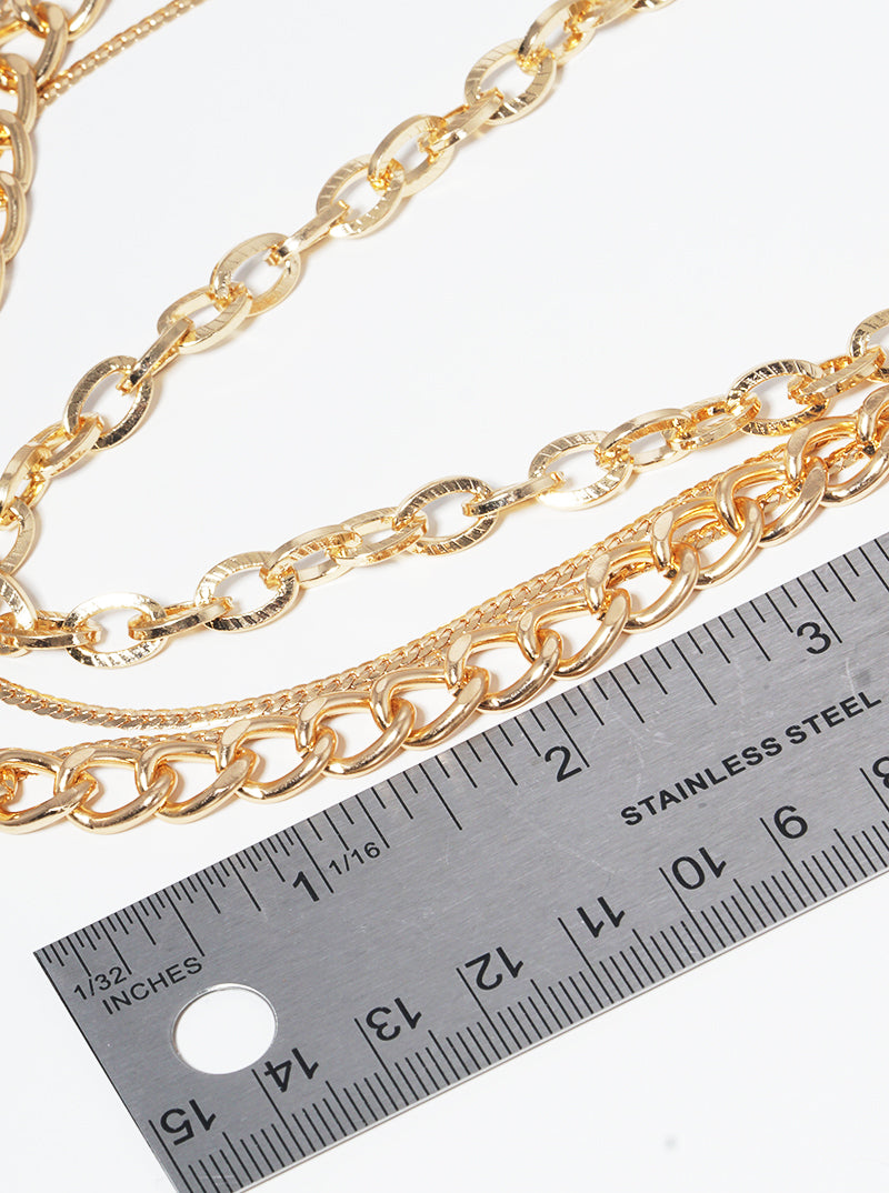 Metal Multi-Layered Chain Necklace