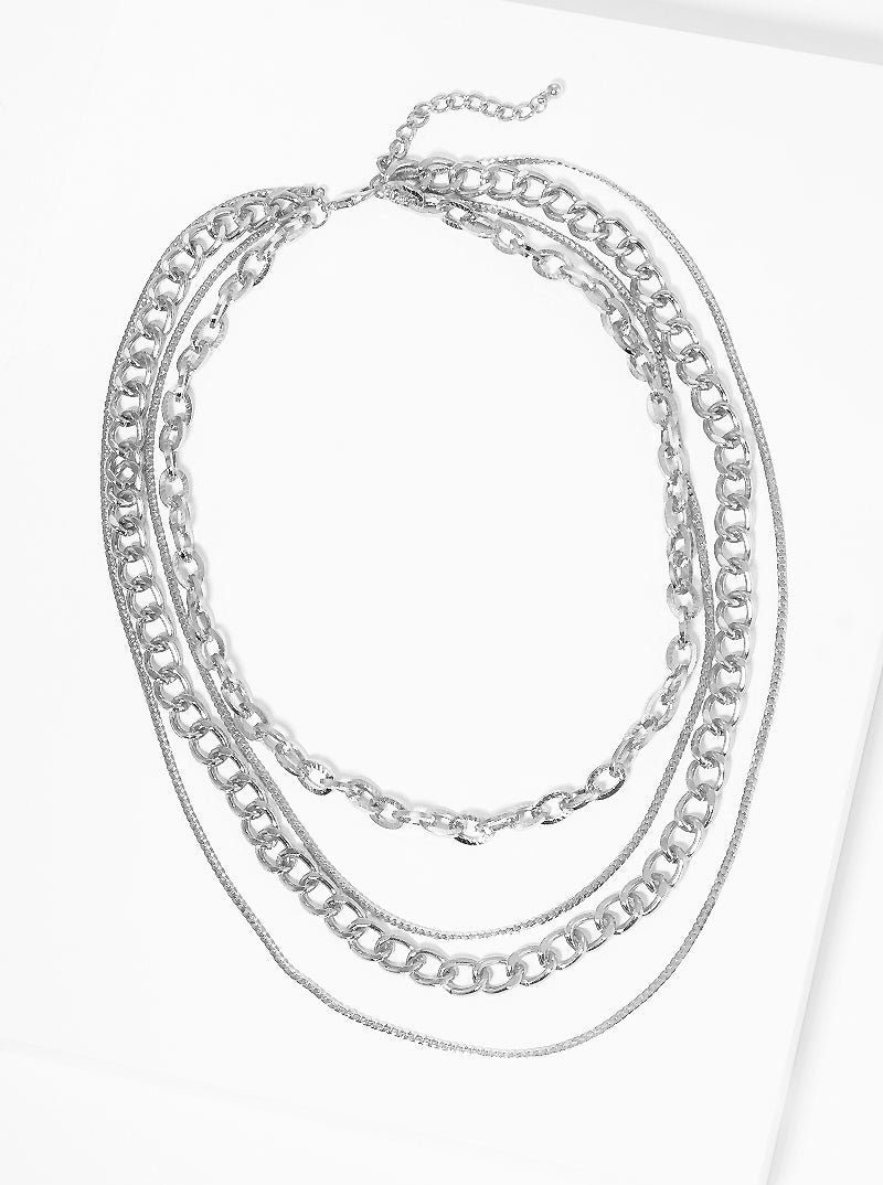 Metal Multi-Layered Chain Necklace