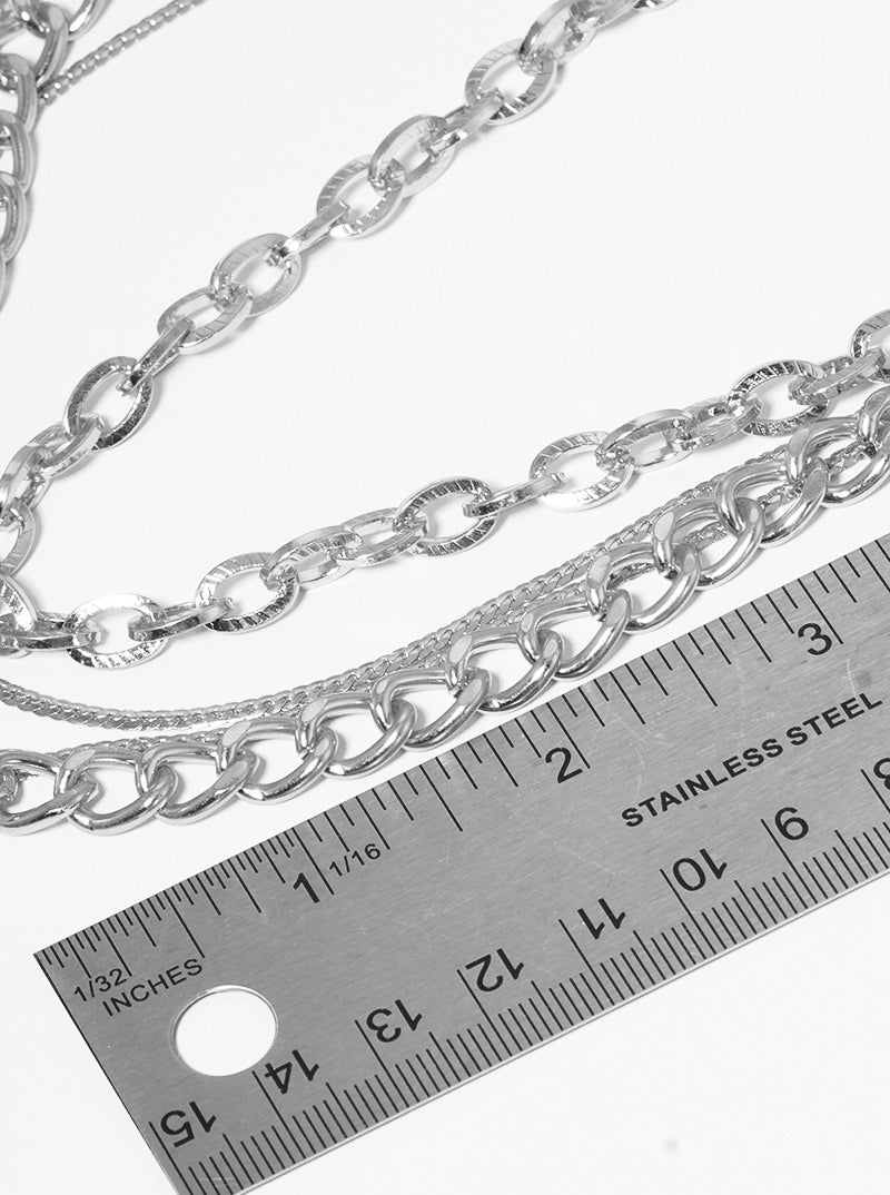 Metal Multi-Layered Chain Necklace