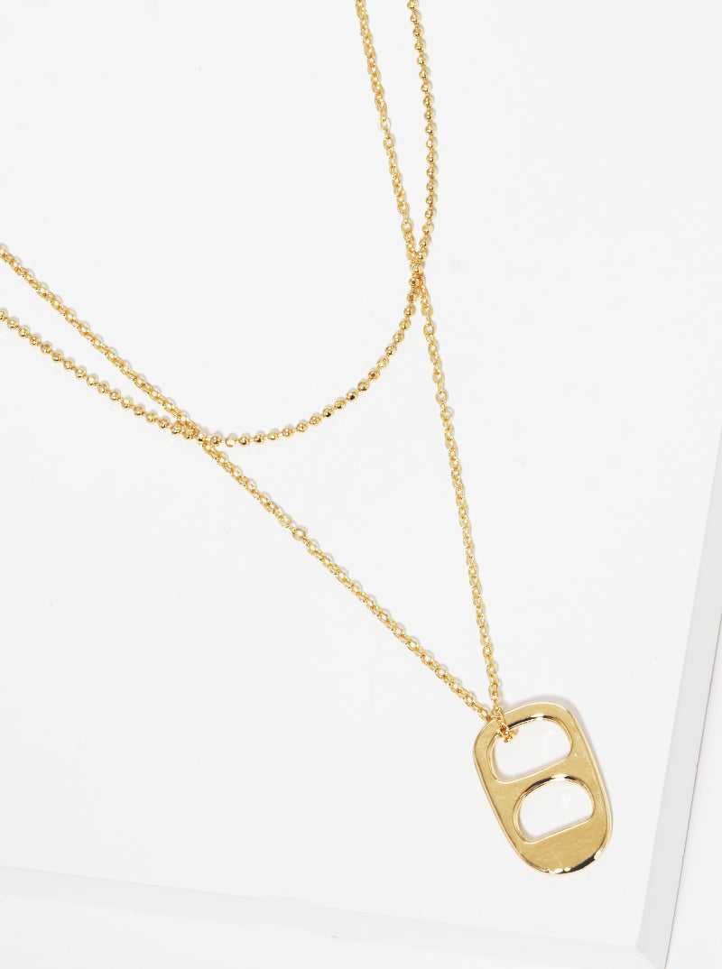 Metal Multi-Layered Soda Tab Outer Banks Inspired Sarah Cameron Chain Necklace