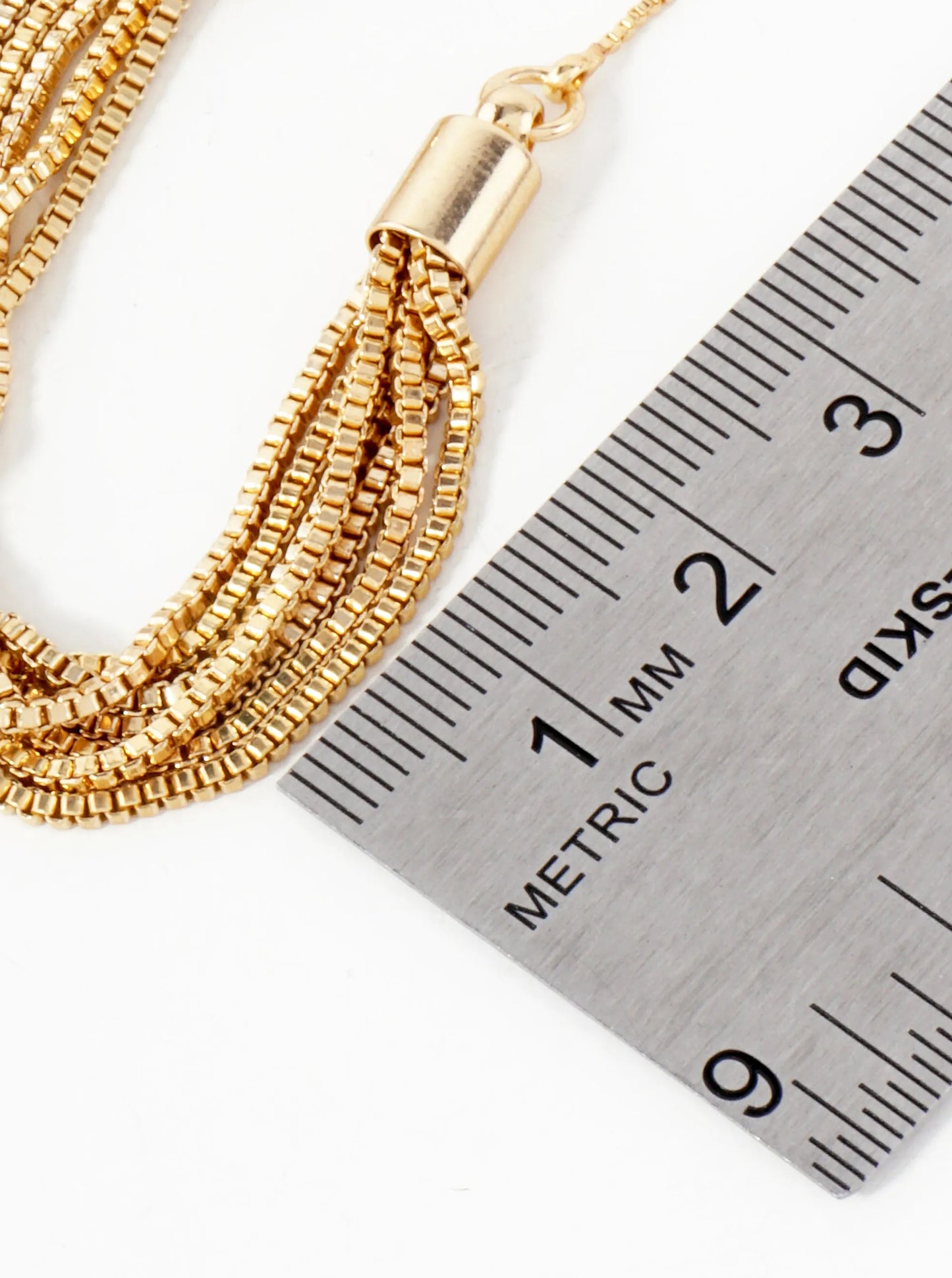 Metal Multi-Row Pull-Tie Box-Chain Bracelet