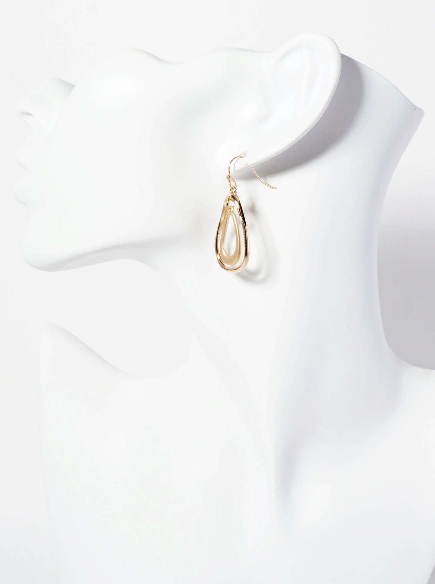 Metal Organic-Shaped Teardrop Dangle Earrings