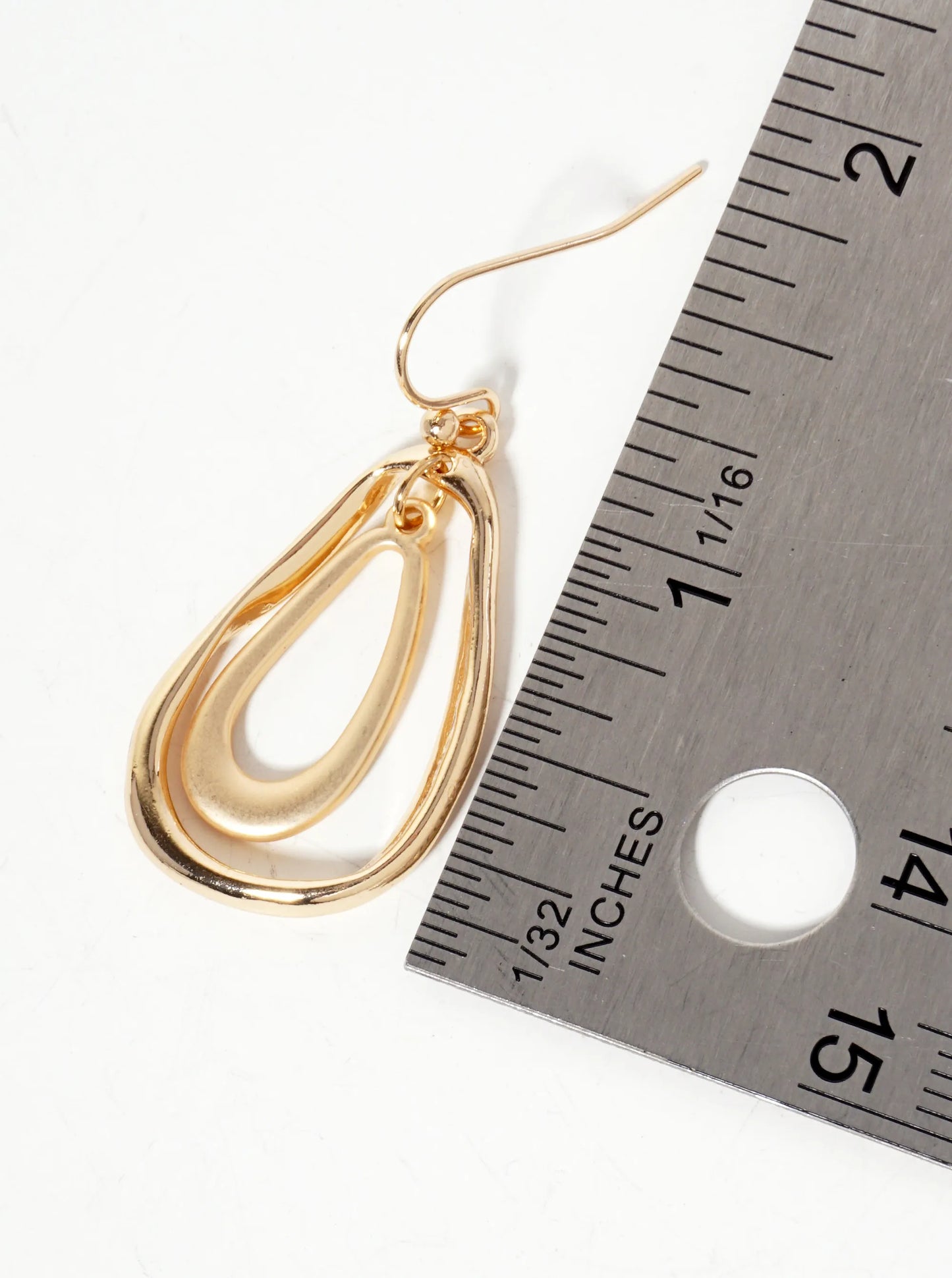 Metal Organic-Shaped Teardrop Dangle Earrings