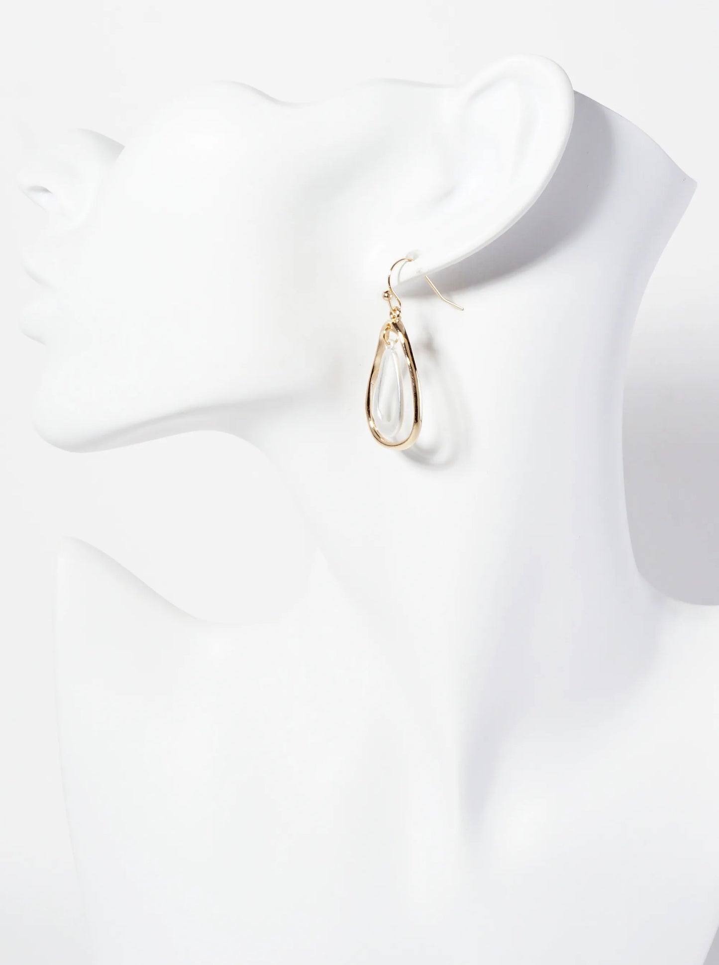 Metal Organic-Shaped Teardrop Dangle Earrings
