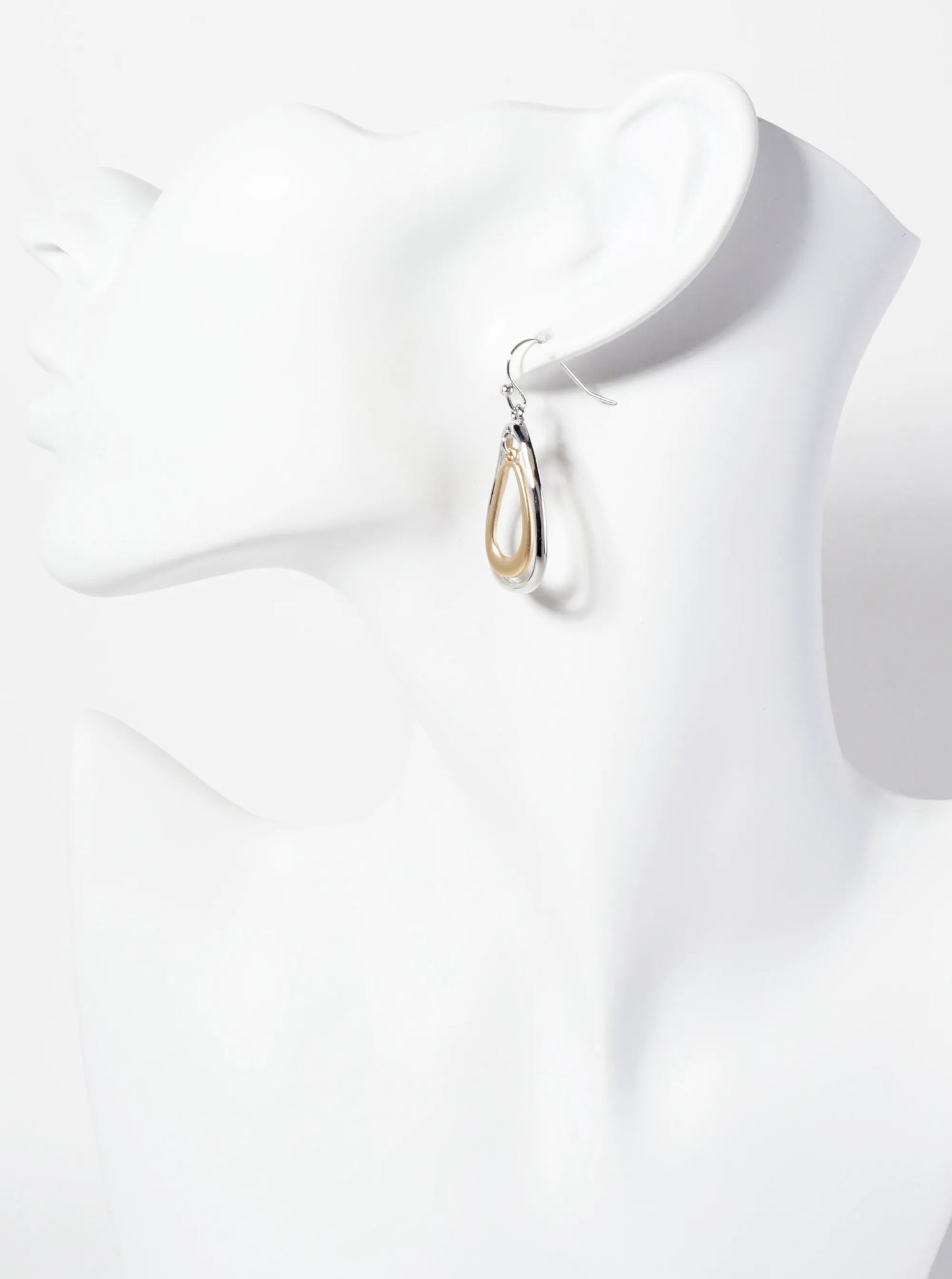 Metal Organic-Shaped Teardrop Dangle Earrings