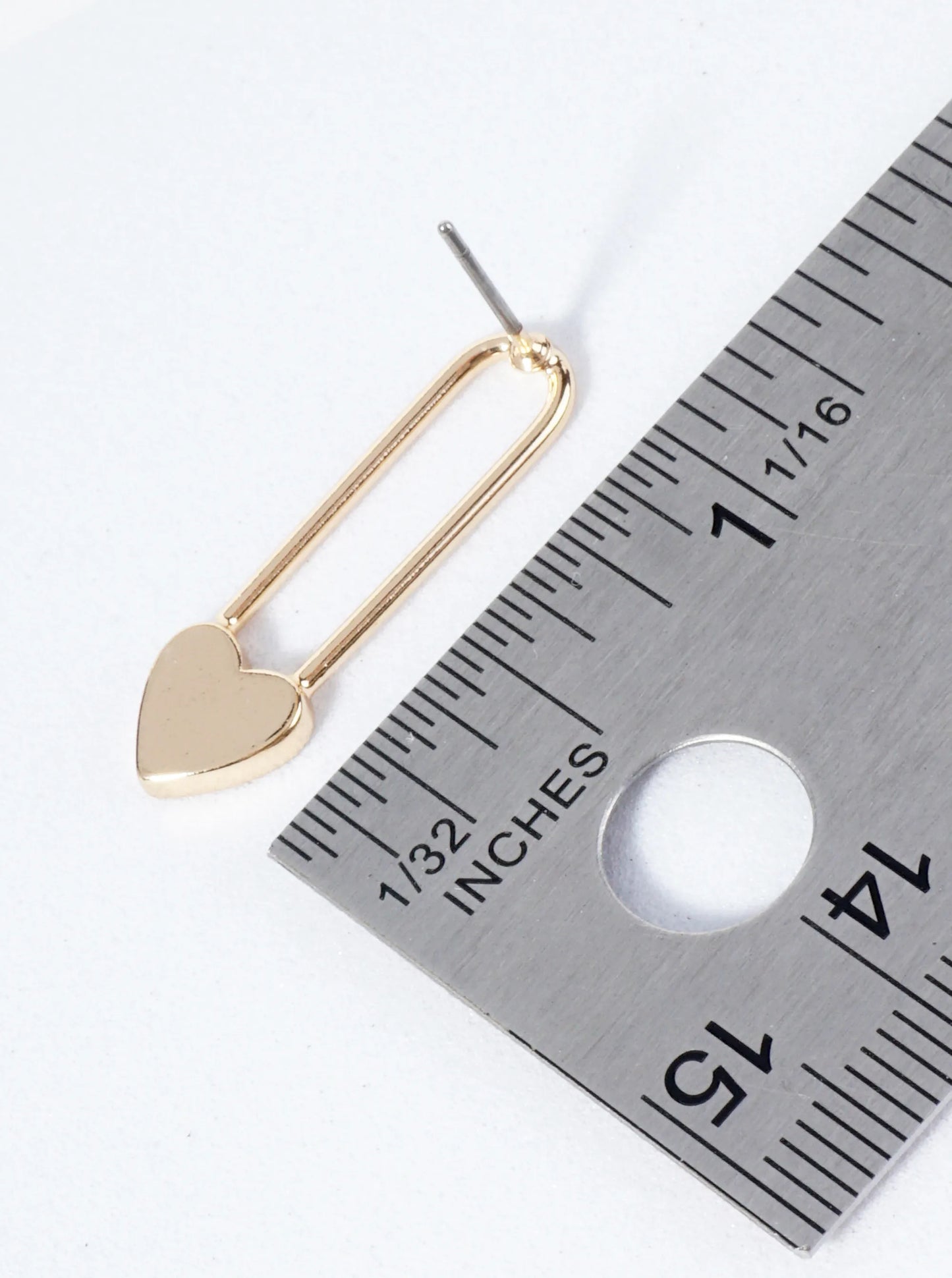 Metal Paperclip Heart Stud Earrings