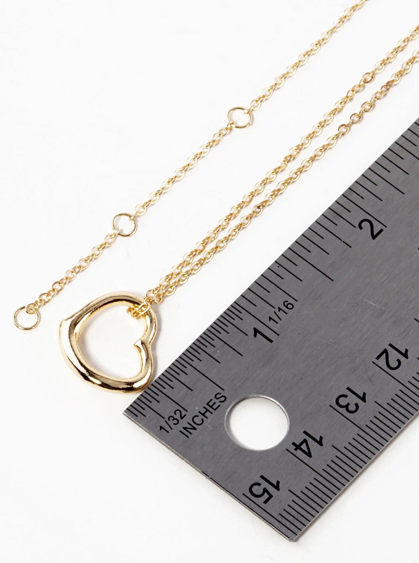 Metal Sideways 15mm Heart Pendant Necklace