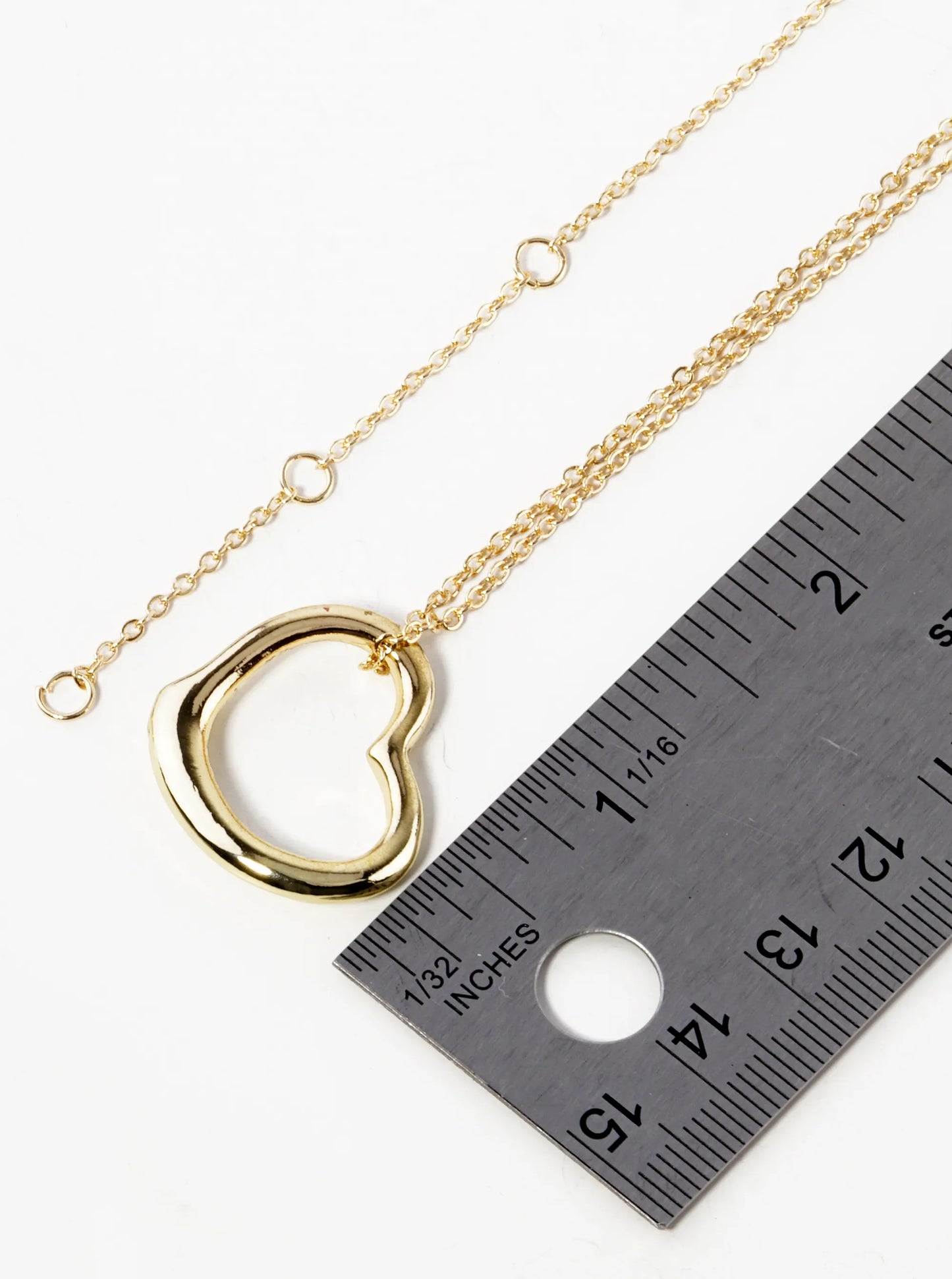 Metal Sideways 23mm Heart Pendant Necklace
