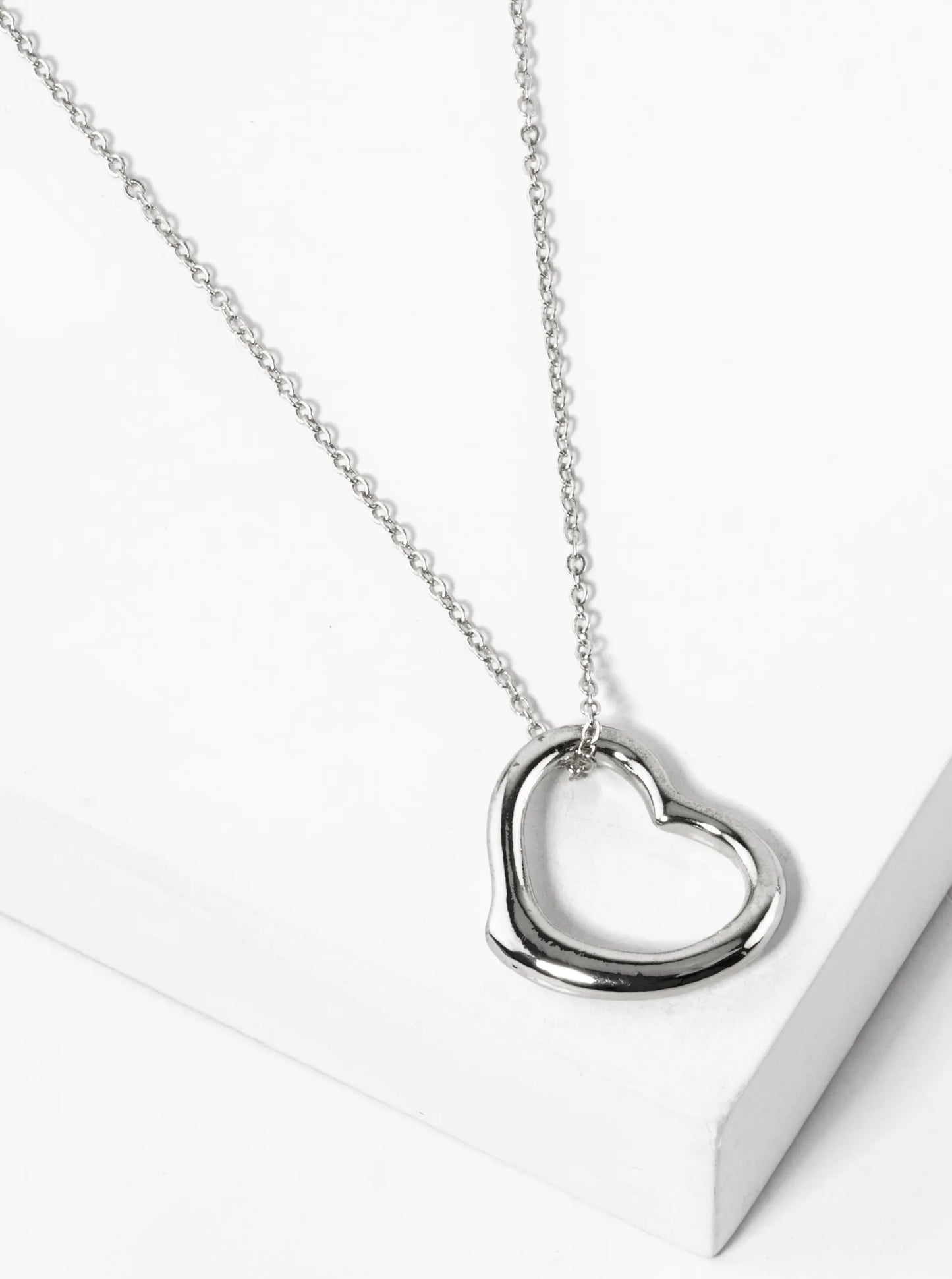 Metal Sideways 23mm Heart Pendant Necklace