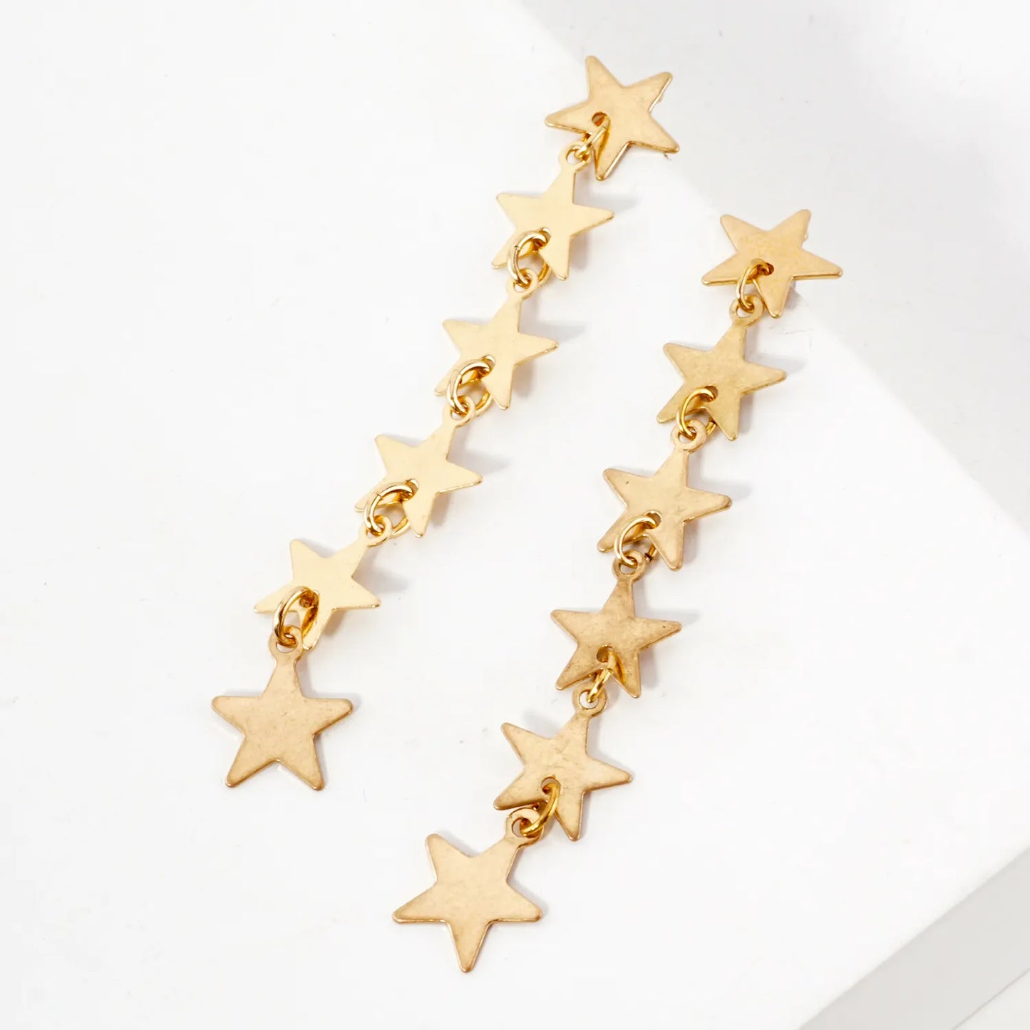 Metal Star Link Drop Dangle Earrings